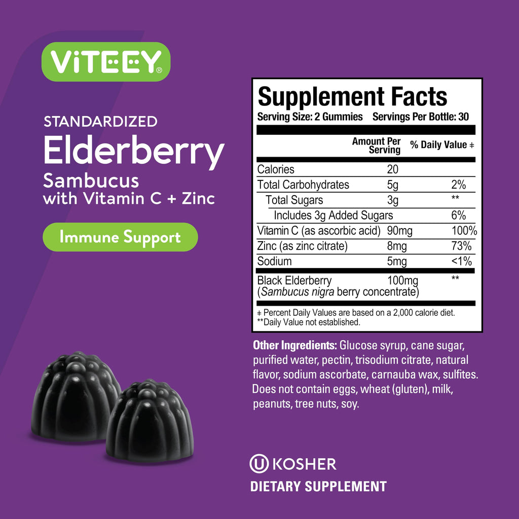 Viteey Sambucus Elderberry Gummies – Immunity Support

