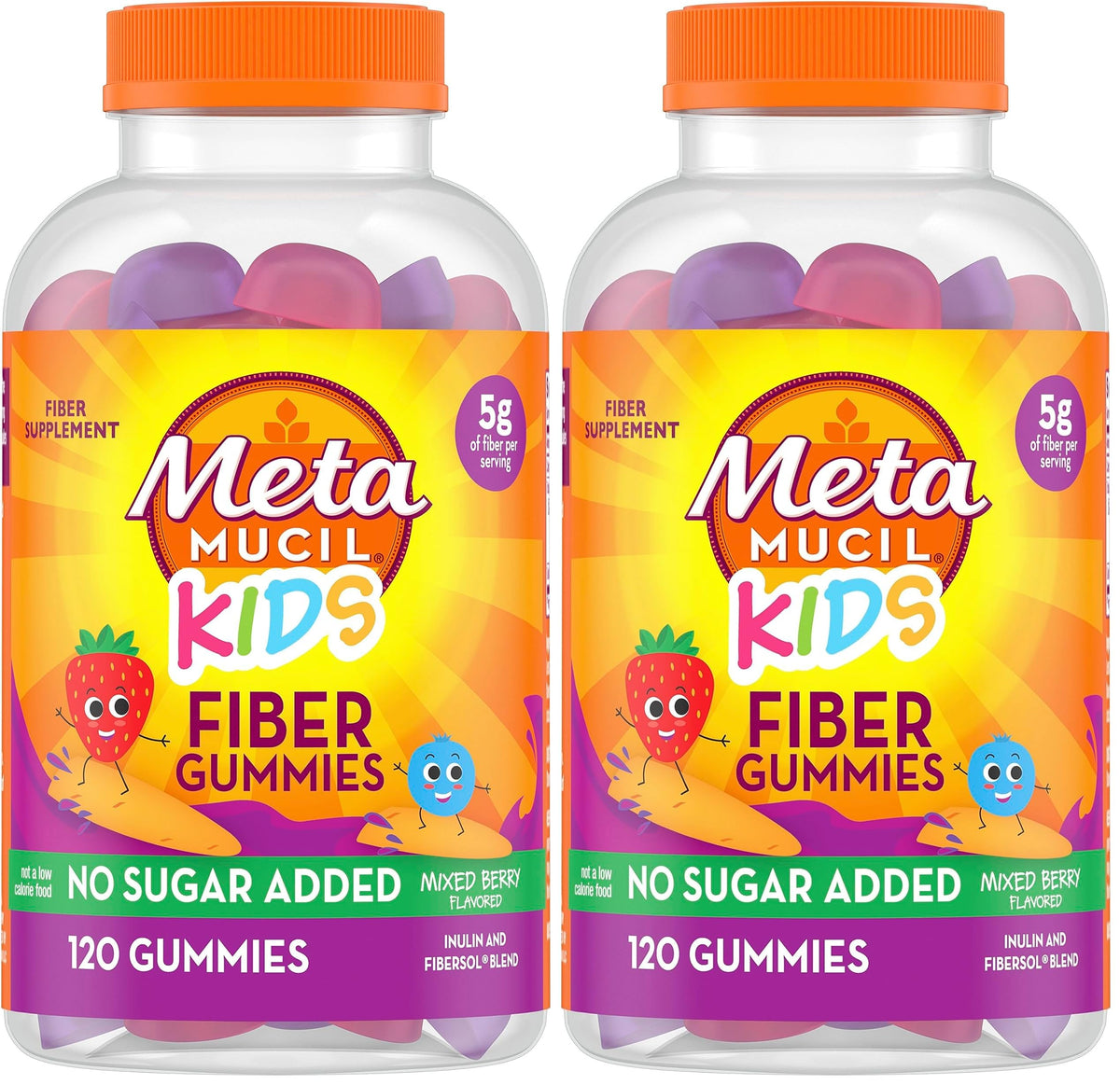 Metamucil Kids Fiber Gummies No Sugar Added with Plant-Based Fiber
