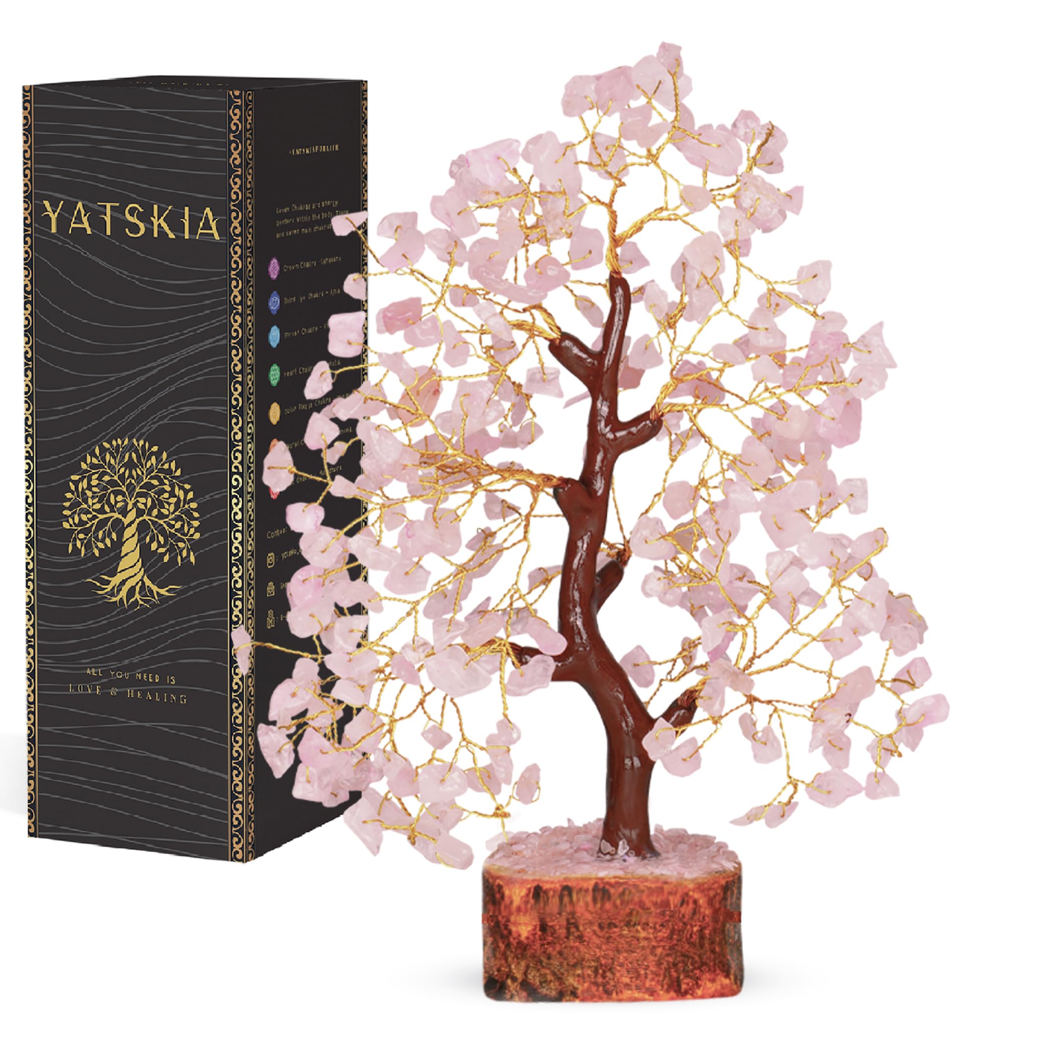 YATSKIA Crystal Tree Sculpture with Natural Crystals