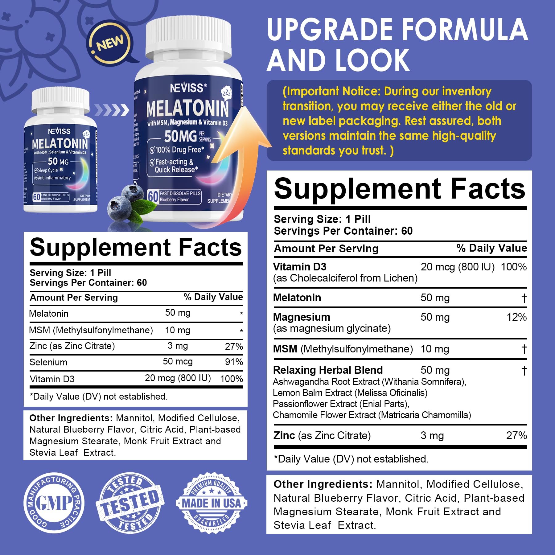 NEVISS Melatonin 50 mg 9-in-1 Fast-Dissolve Sublingual

