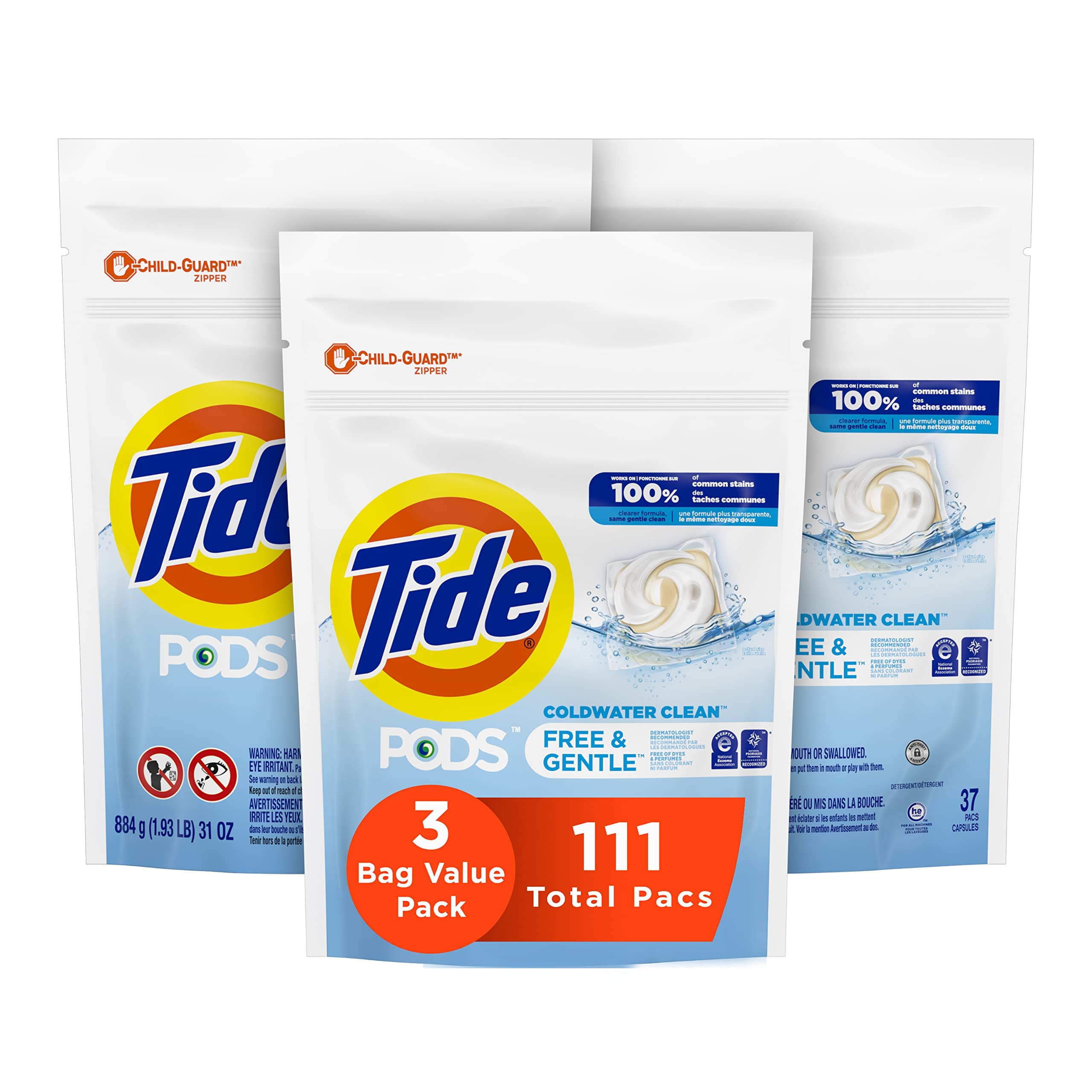 Tide PODS Free & Gentle Laundry Detergent Pods, Hypoallergenic