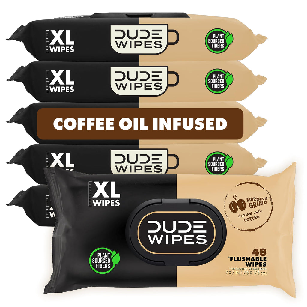 DUDE Wipes Flushable Extra-Large Wet Wipes for Sensitive Skin