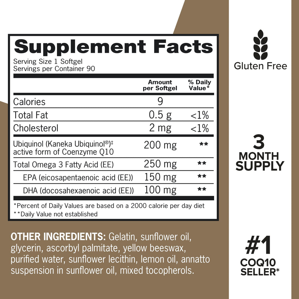 Qunol Plus Ubiquinol with Omega Fatty Acids for Heart Health

