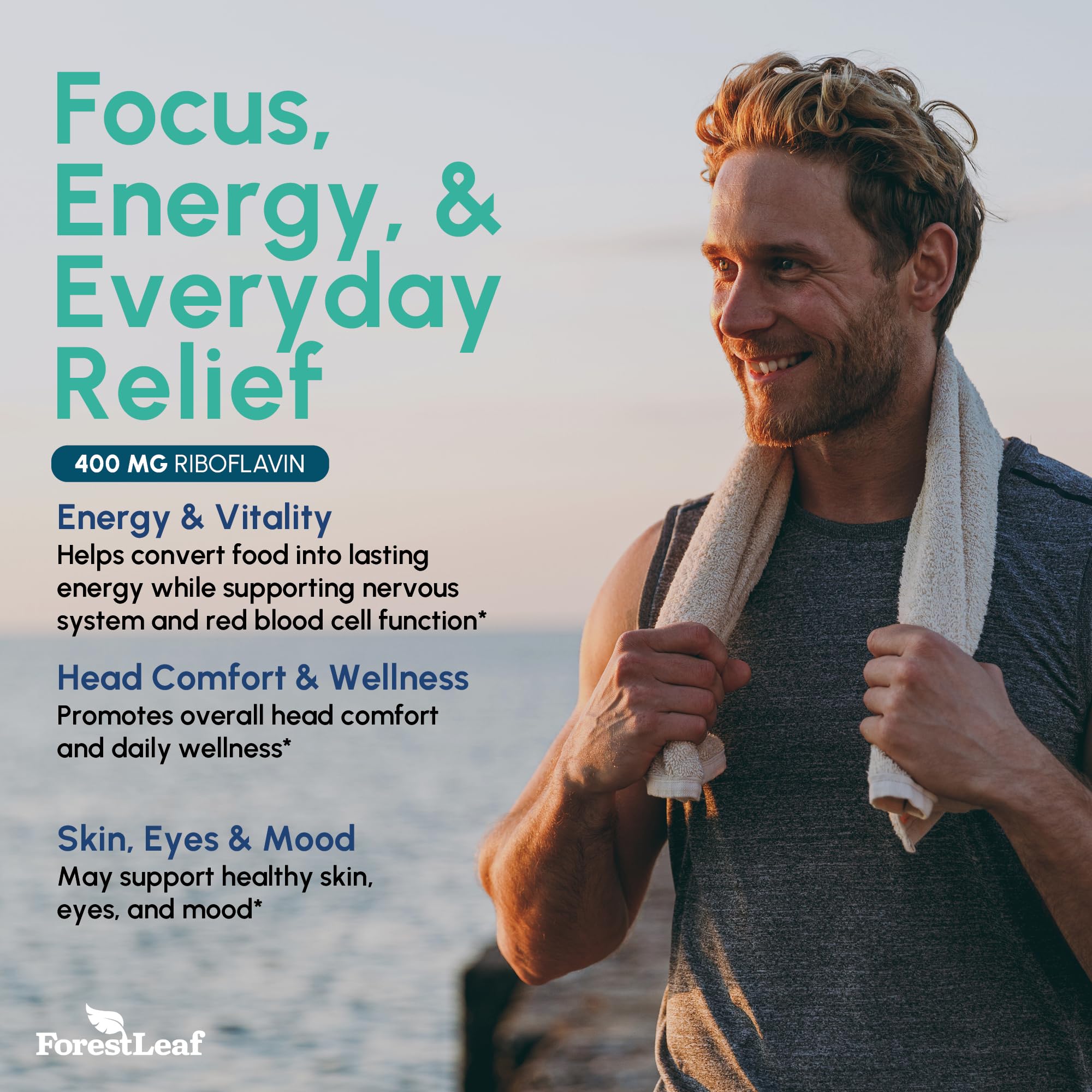 ForestLeaf Vitamin B2 Riboflavin 400mg Capsules for Energy

