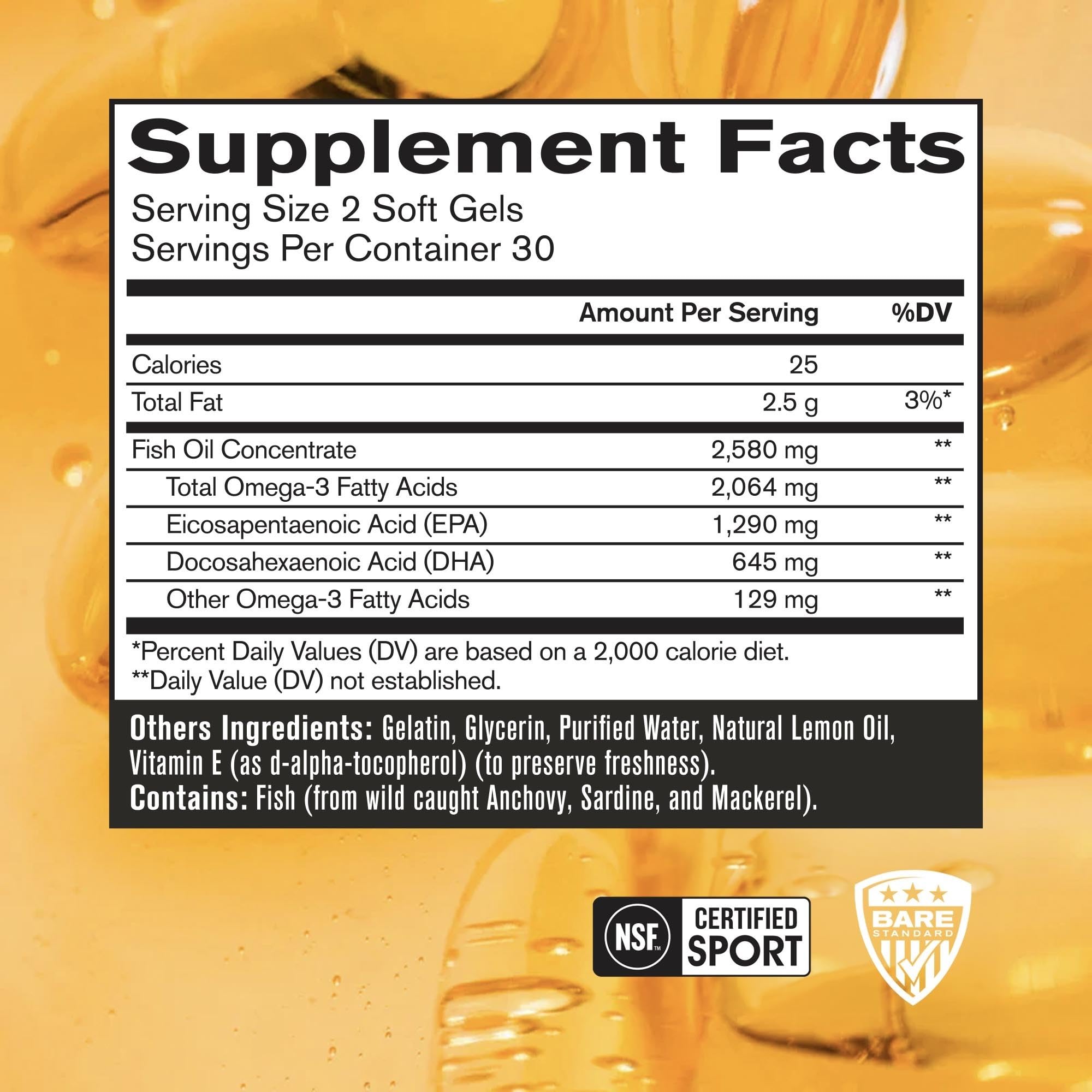 Fish Oil Soft Gels - Bare Performance Nutrition

