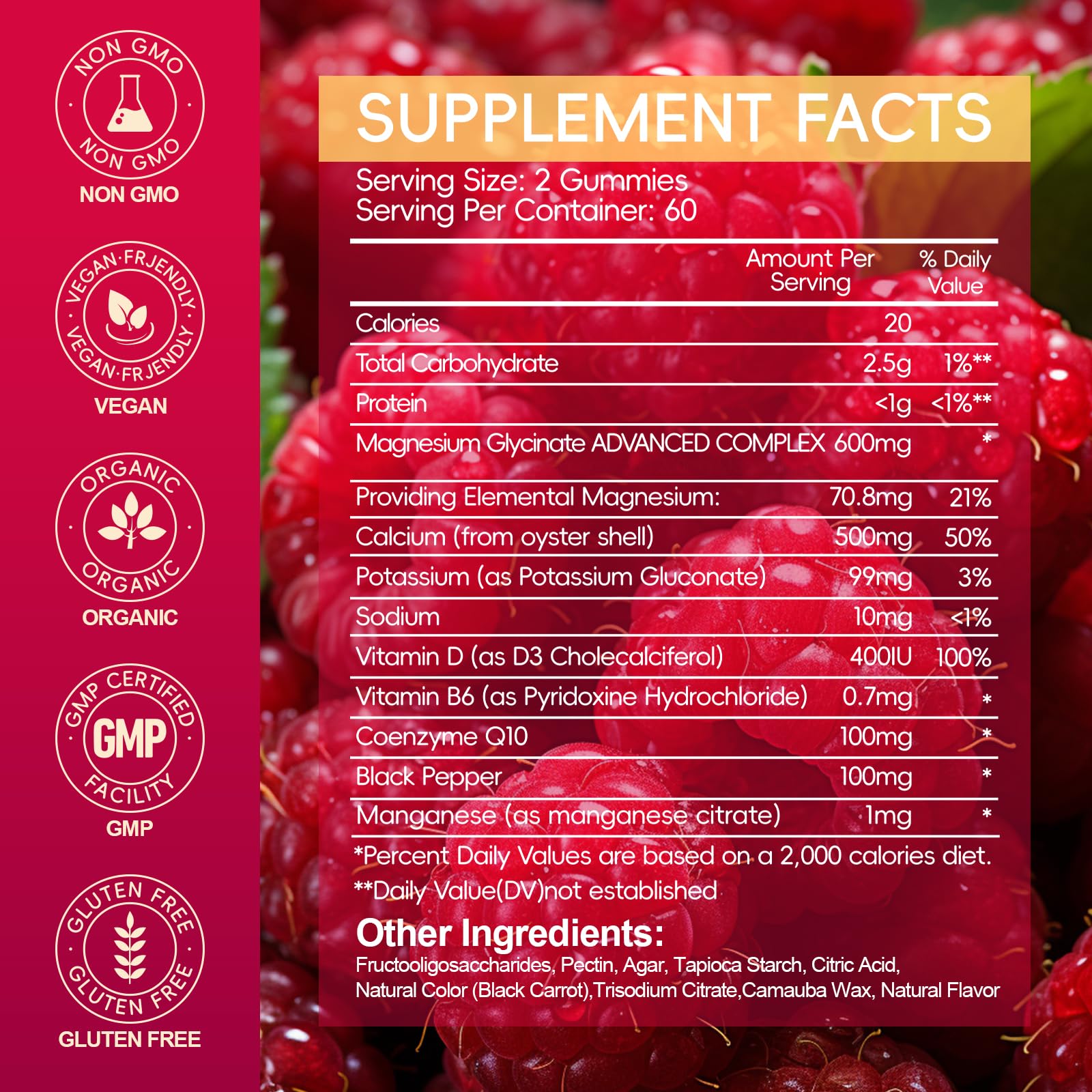 Magnesium Glycinate Gummies 600mg | Sugar Free for Adults

