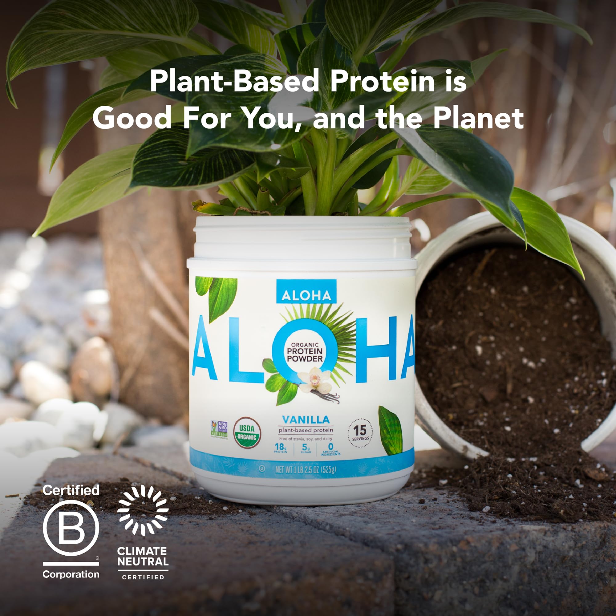 ALOHA Organic Plant Based Protein Powder - Vegan, Non-GMO

