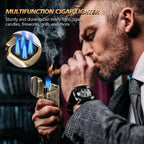 Quad Jet Flame Torch Lighter with Cutter and Punch

