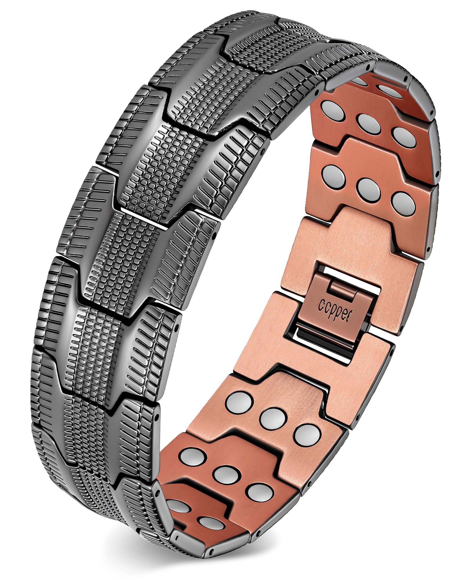 Feraco Magnetic Bracelet for Men, 3-Row Neodymium Magnets