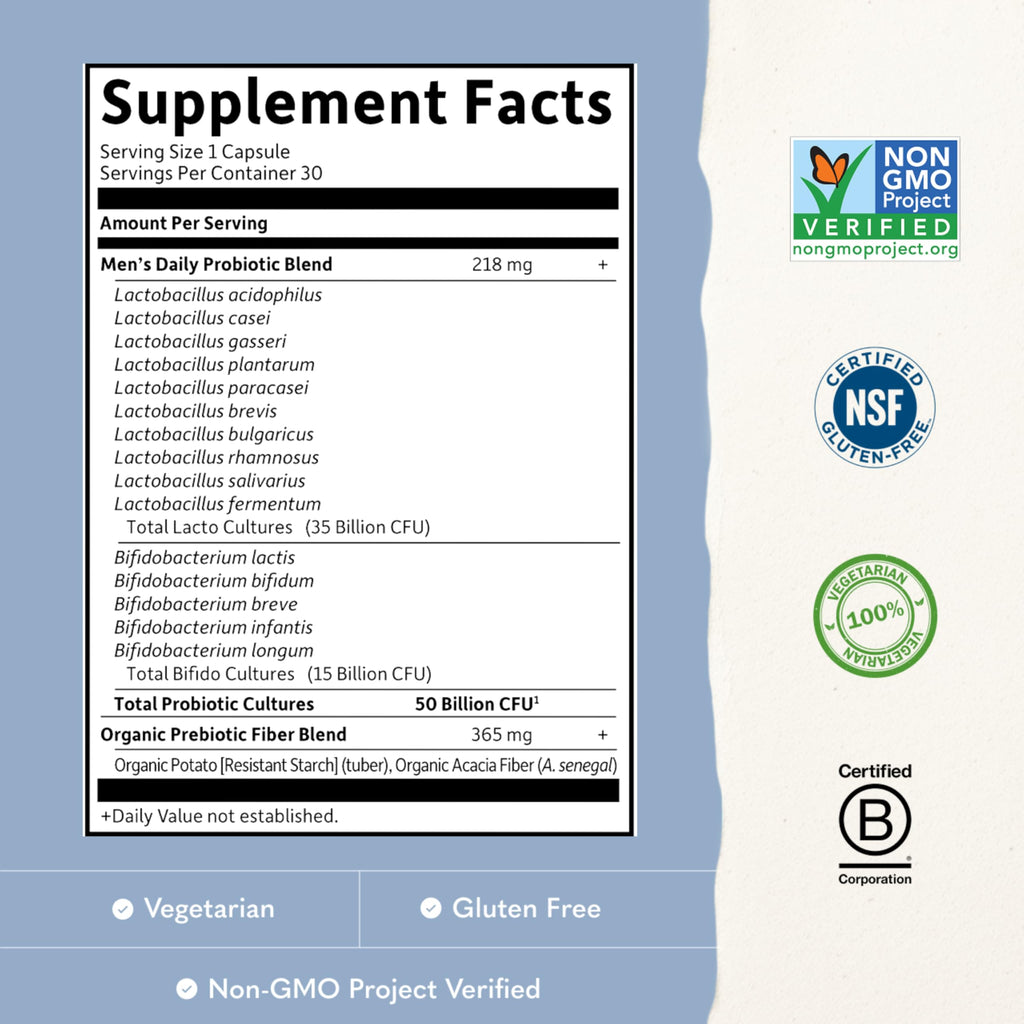 Garden of Life Probiotics for Men Formulated 50 Billion CFU

