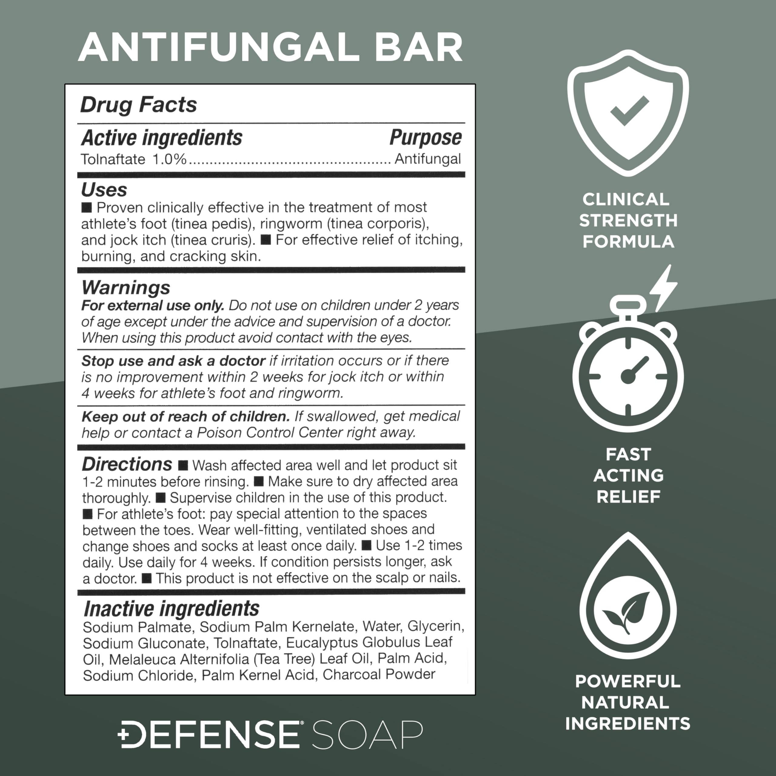 Defense Antifungal Bar Soap with Tolnaftate

