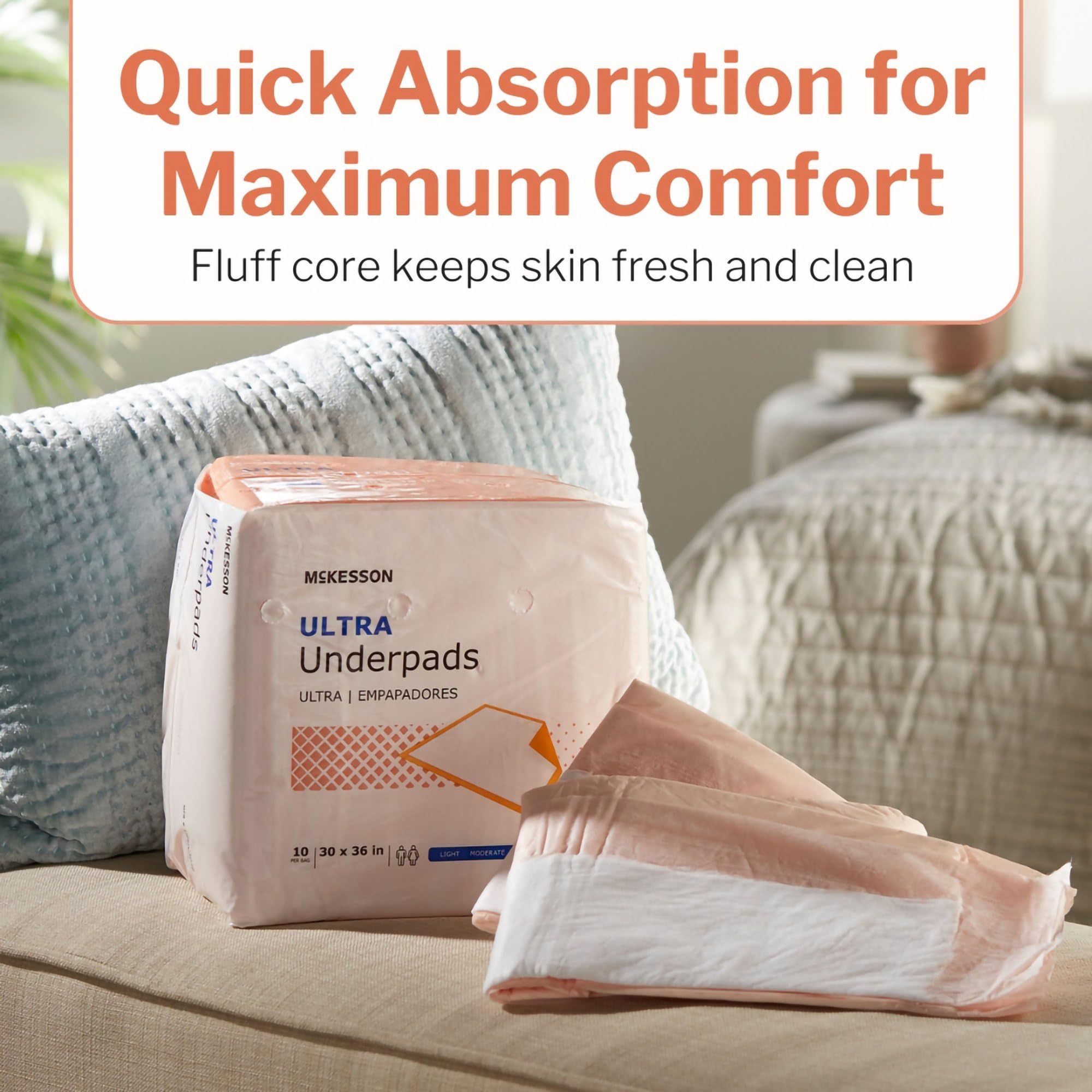 McKesson Disposable Underpads - Heavy Absorbency Incontinence Pads

