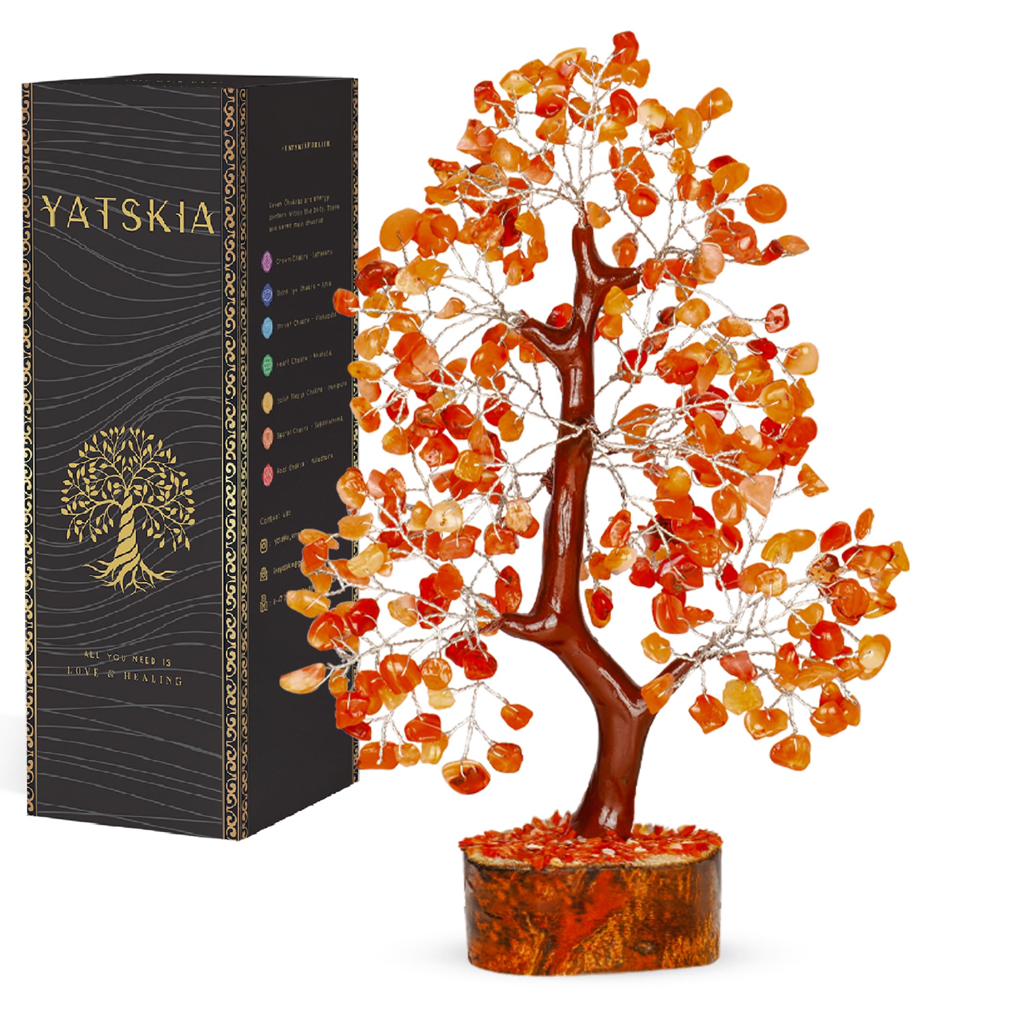 YATSKIA Crystal Tree Sculpture with Natural Crystals