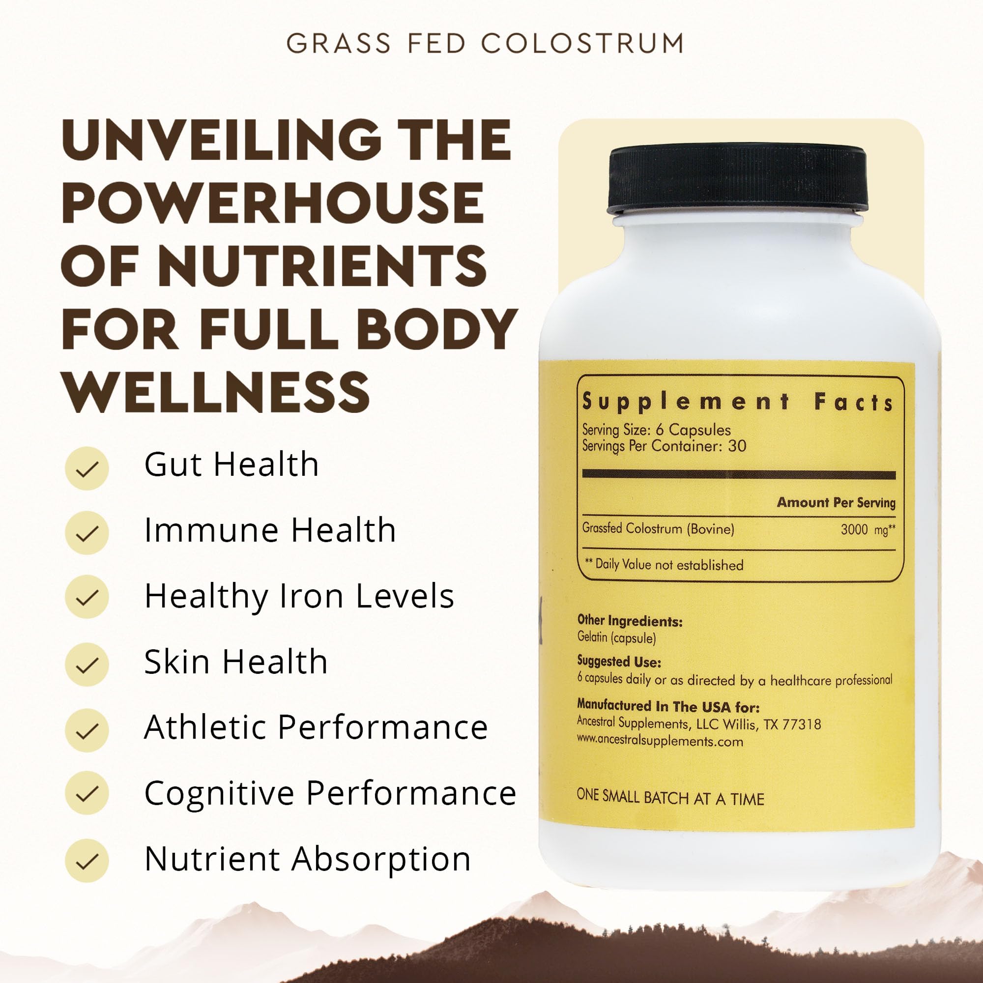 Ancestral Supplements Grass Fed Beef Colostrum Supplement

