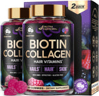 Biotin Gummies with Collagen for Hair, Skin & Nail Support