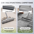 Walensee 2-in-1 Carpet Rake for Pet Hair Nylon & Rubber

