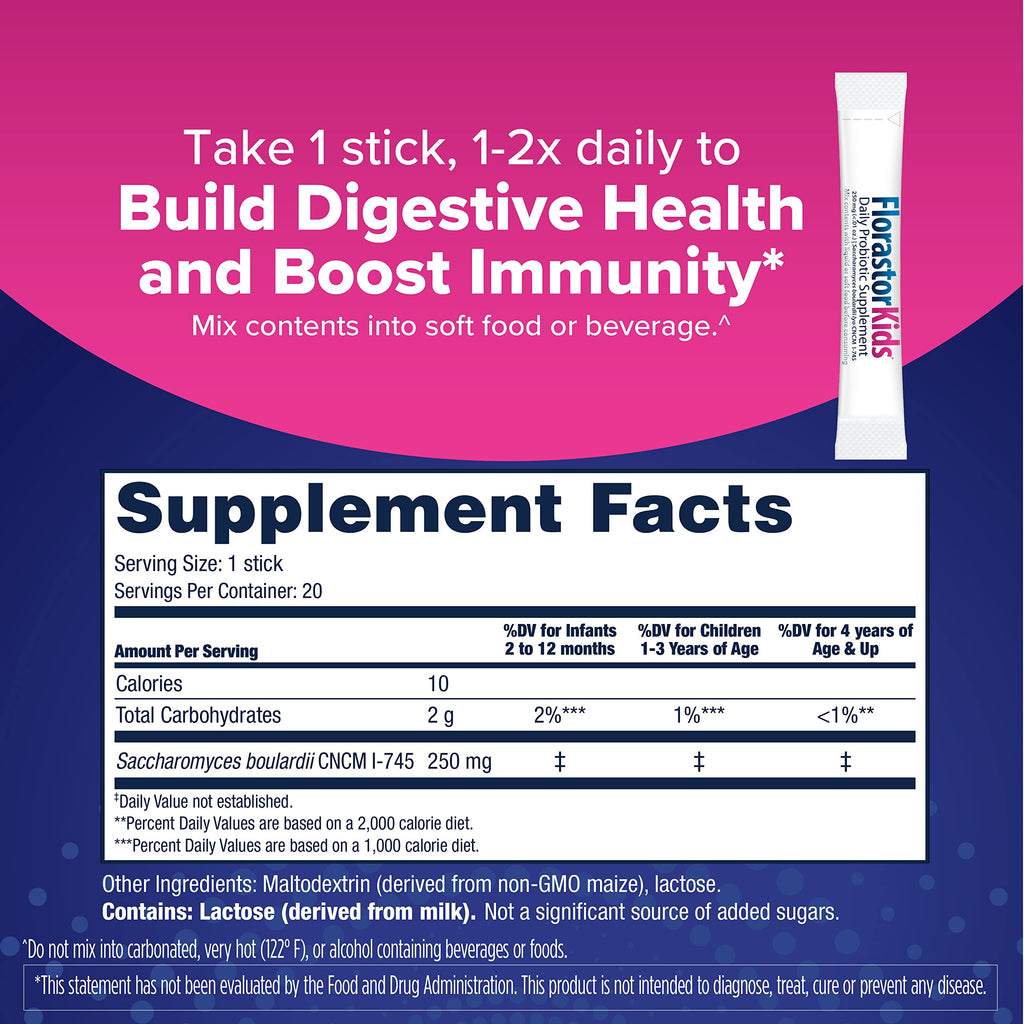 Florastor Kids Probiotic Supplement | Digestive & Immune

