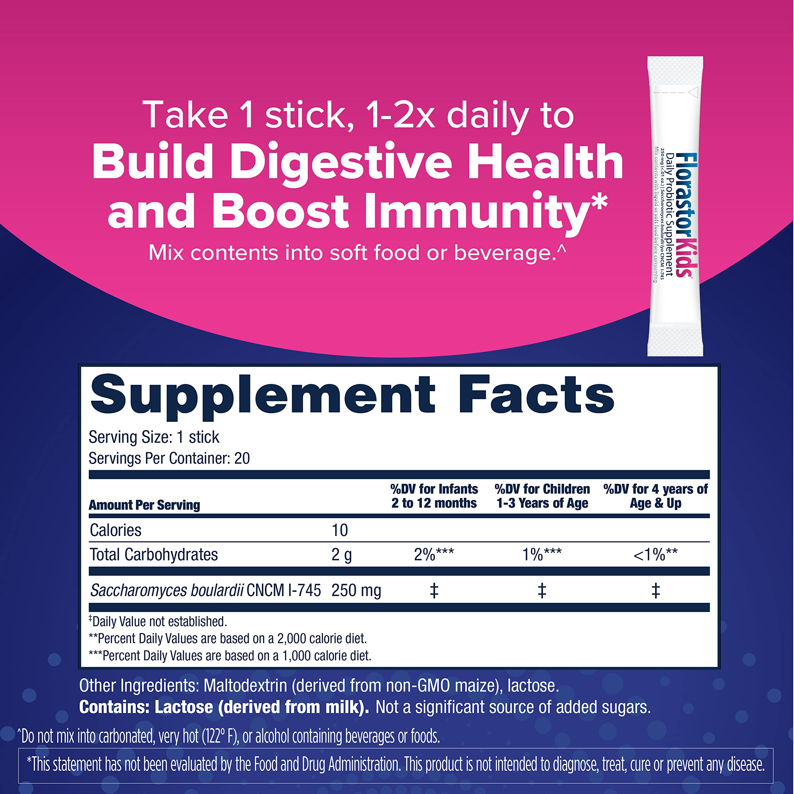 Florastor Kids Probiotic Supplement | Digestive & Immune

