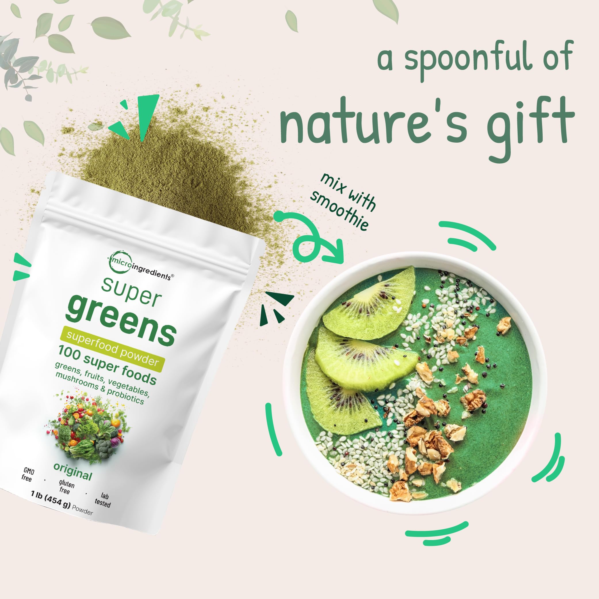 Micro Ingredients Super Greens Powder | Plant-Based

