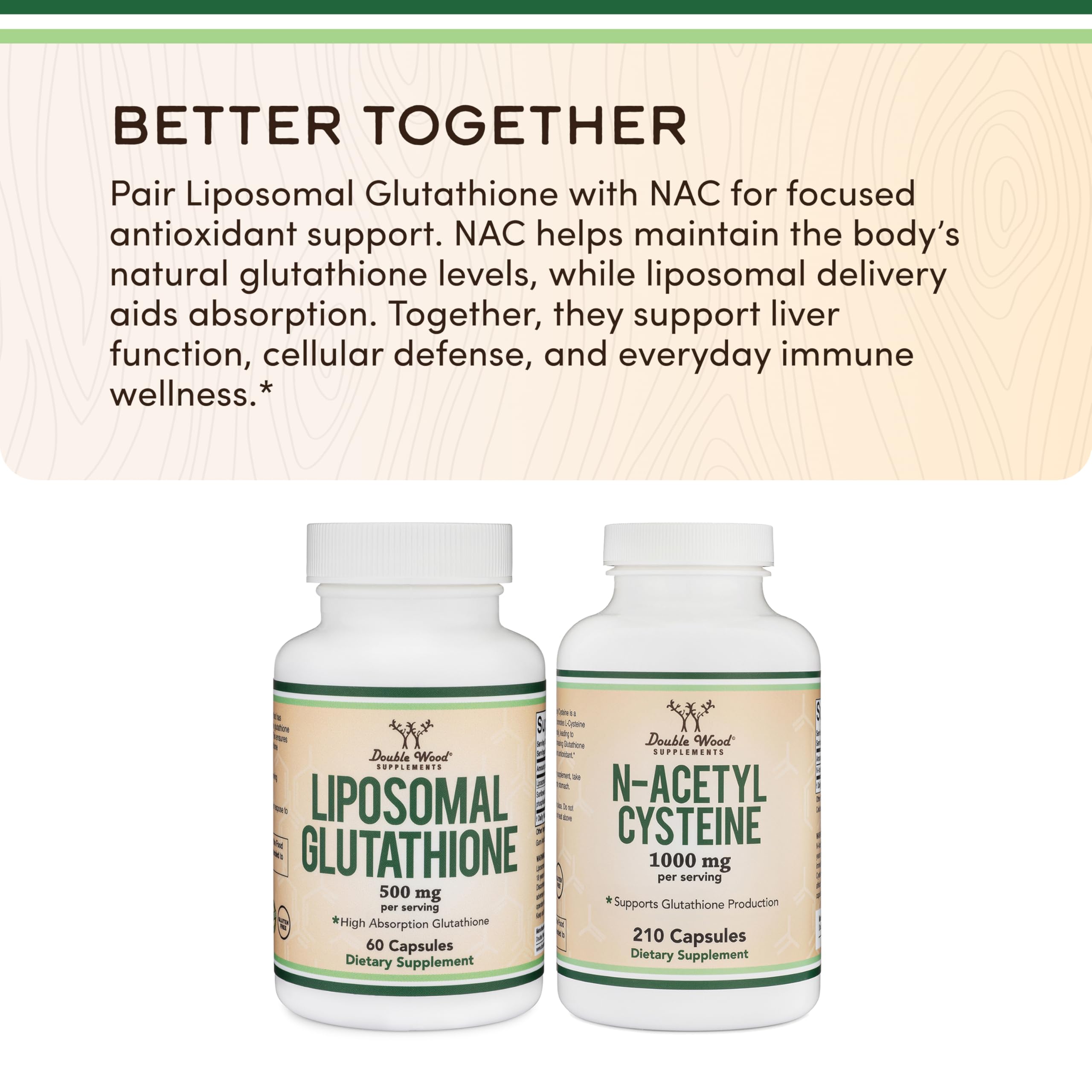 Double Wood Liposomal Glutathione Supplement 500 mg

