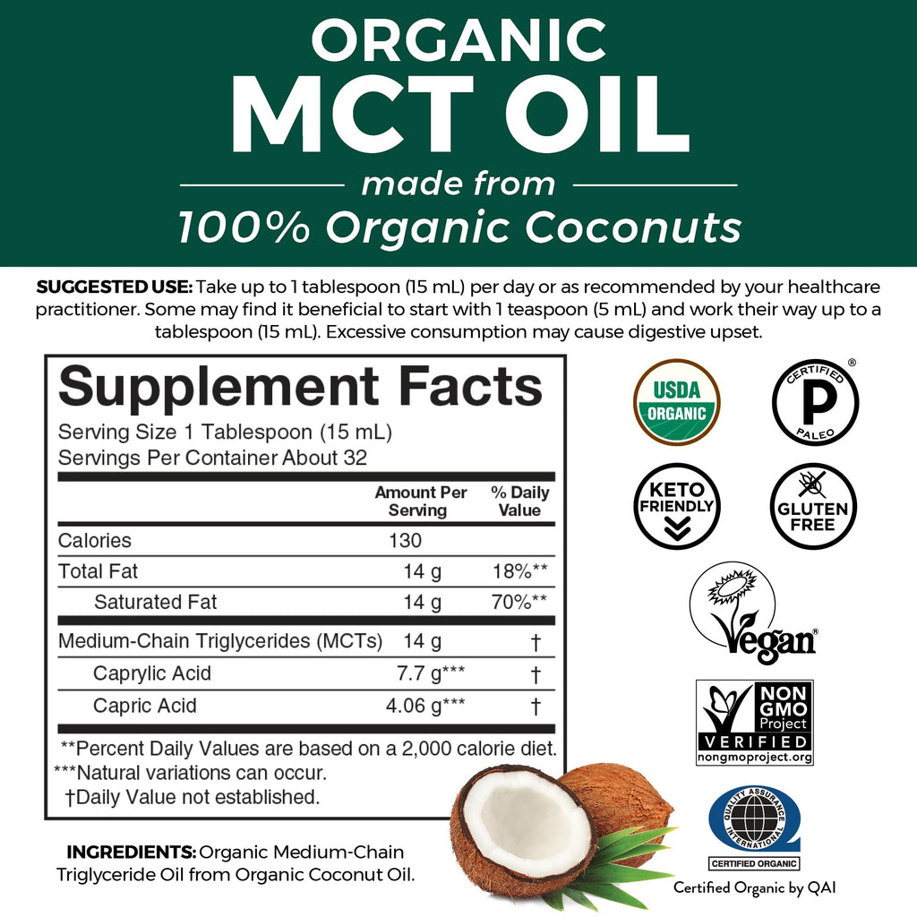 Viva Naturals Organic MCT Oil – Keto & Paleo Friendly

