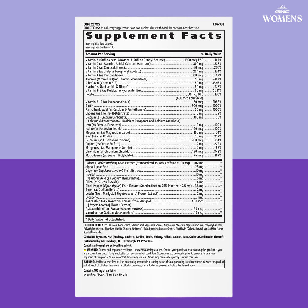 GNC Women's Energy & Metabolism Multivitamin Caplets

