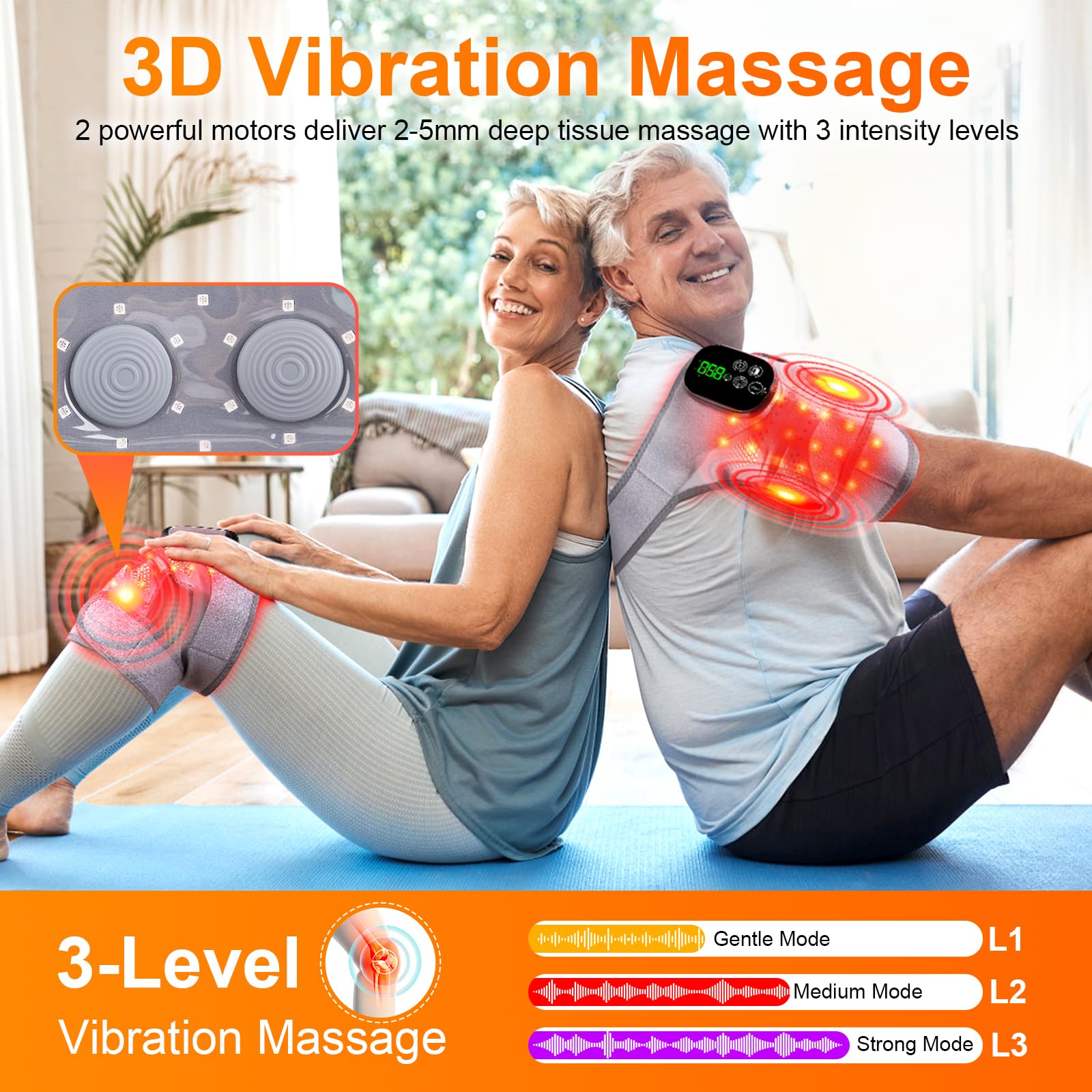 Knee Massager with Heat, Red Light Therapy, and Vibration

