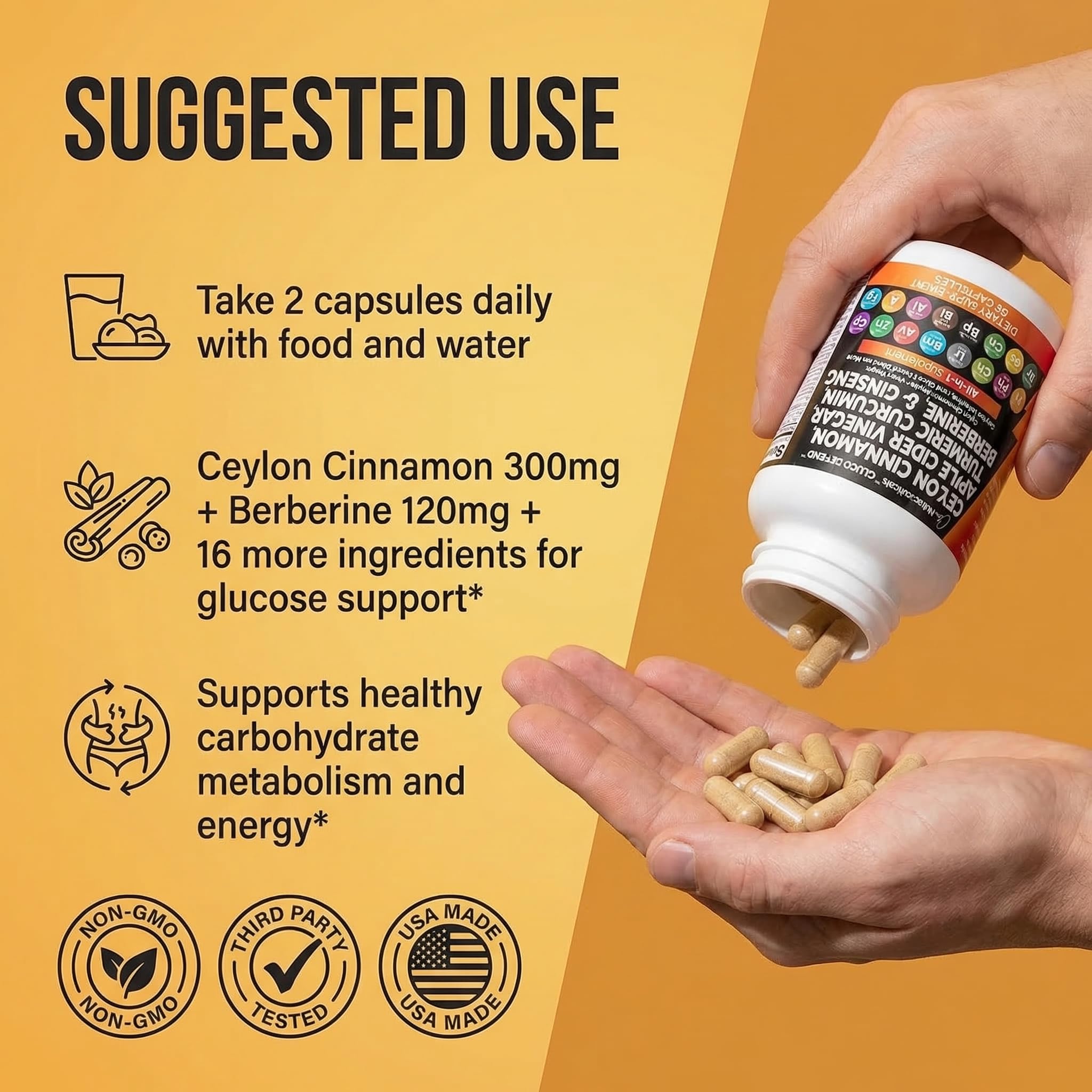 Clean Nutraceuticals Cinnamon Berberine ACV Turmeric Ginseng

