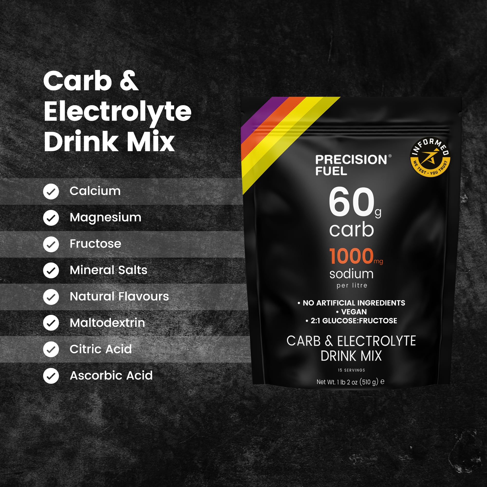 Hydration Drink Mix by Precision Fuel PF60 for Endurance

