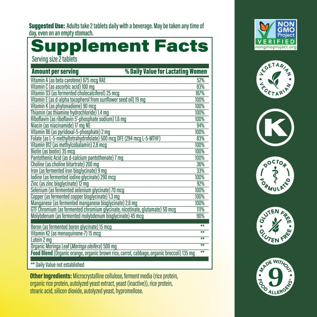 MegaFood Baby & Me 2 Postnatal Vitamins - Lactation Support

