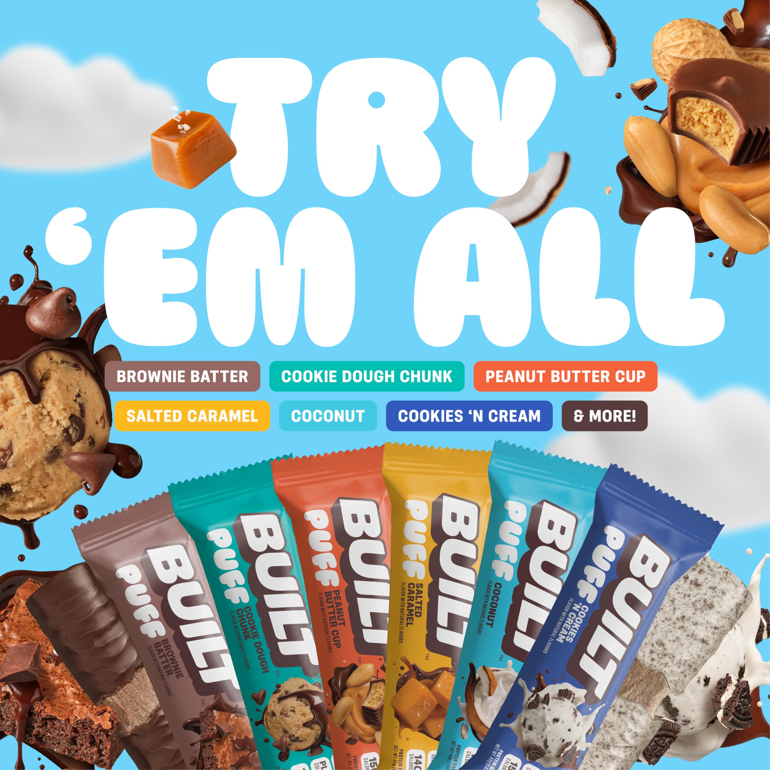 BUILT Puff Protein Bars with Collagen | Gluten Free

