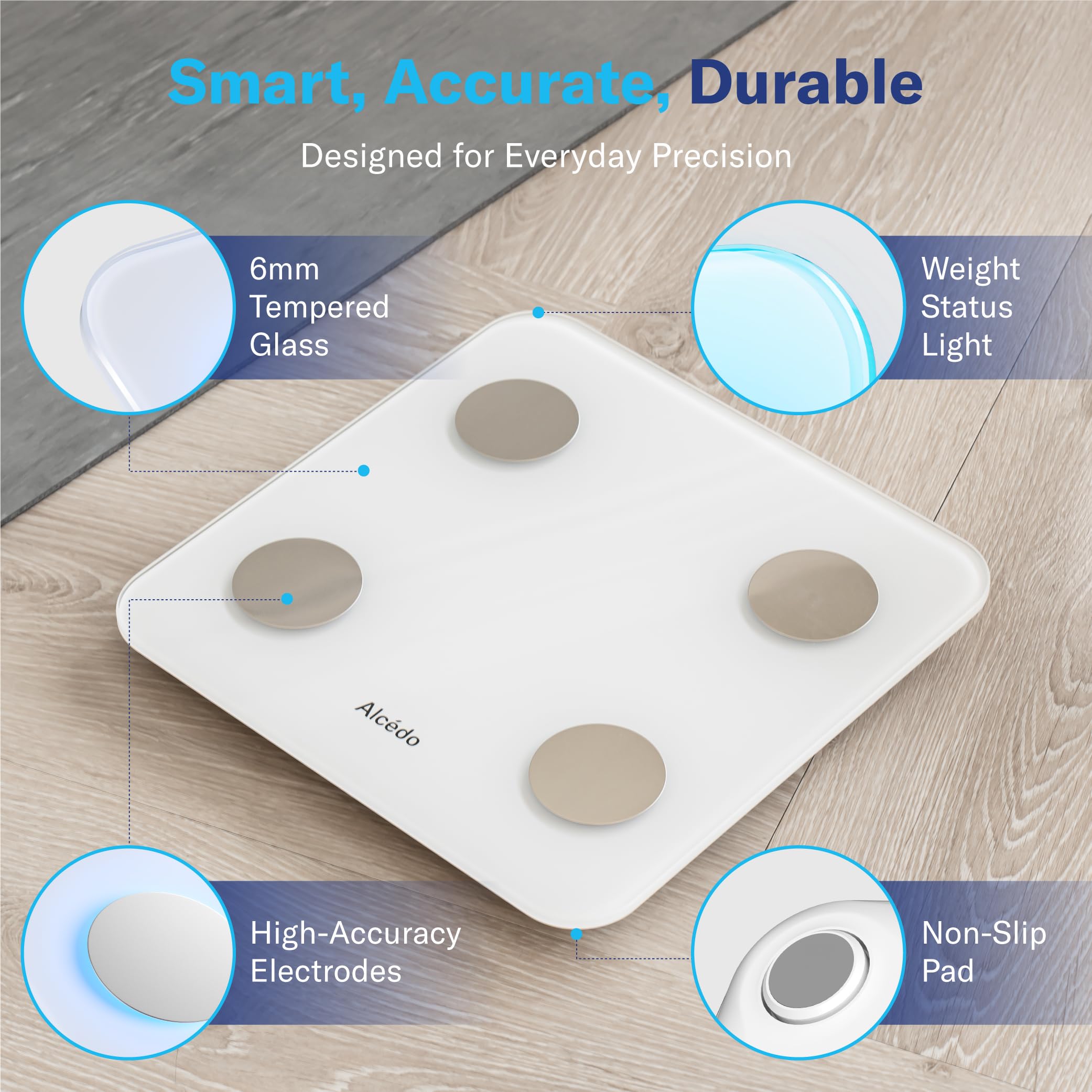 Alcedo Smart Body Fat Scale | Health Metrics Tracker

