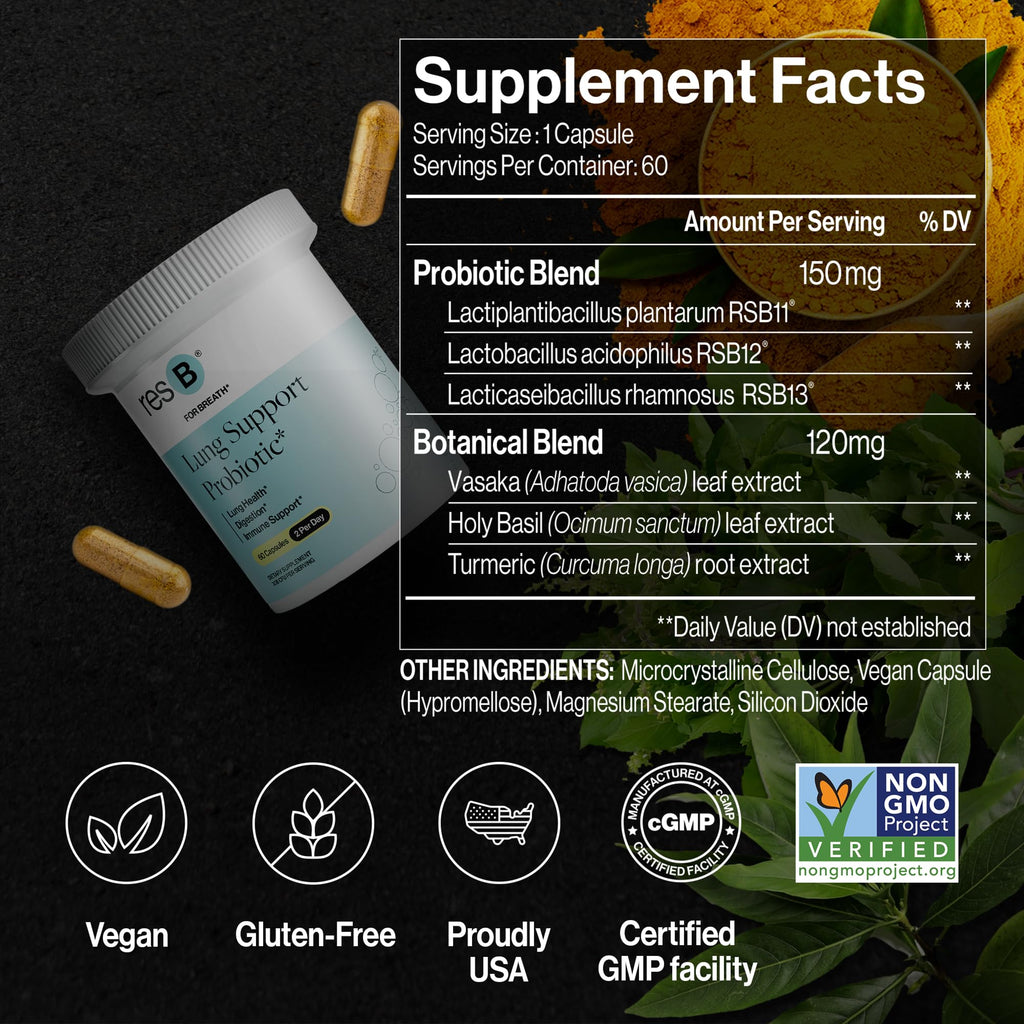 resB Lung Support Probiotic Supplement for Lung Health

