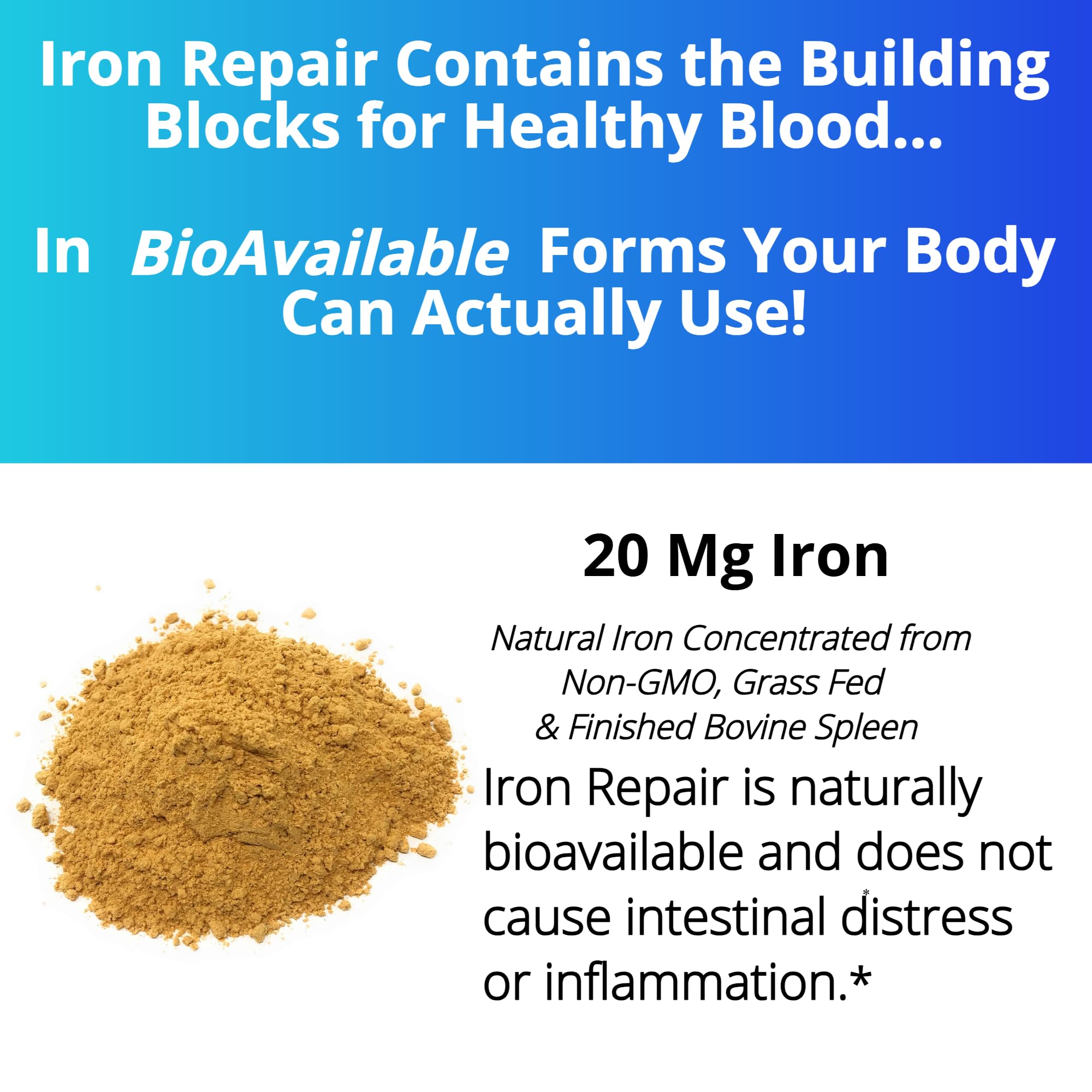Iron Repair Natural Iron Supplement Gentle on Stomach

