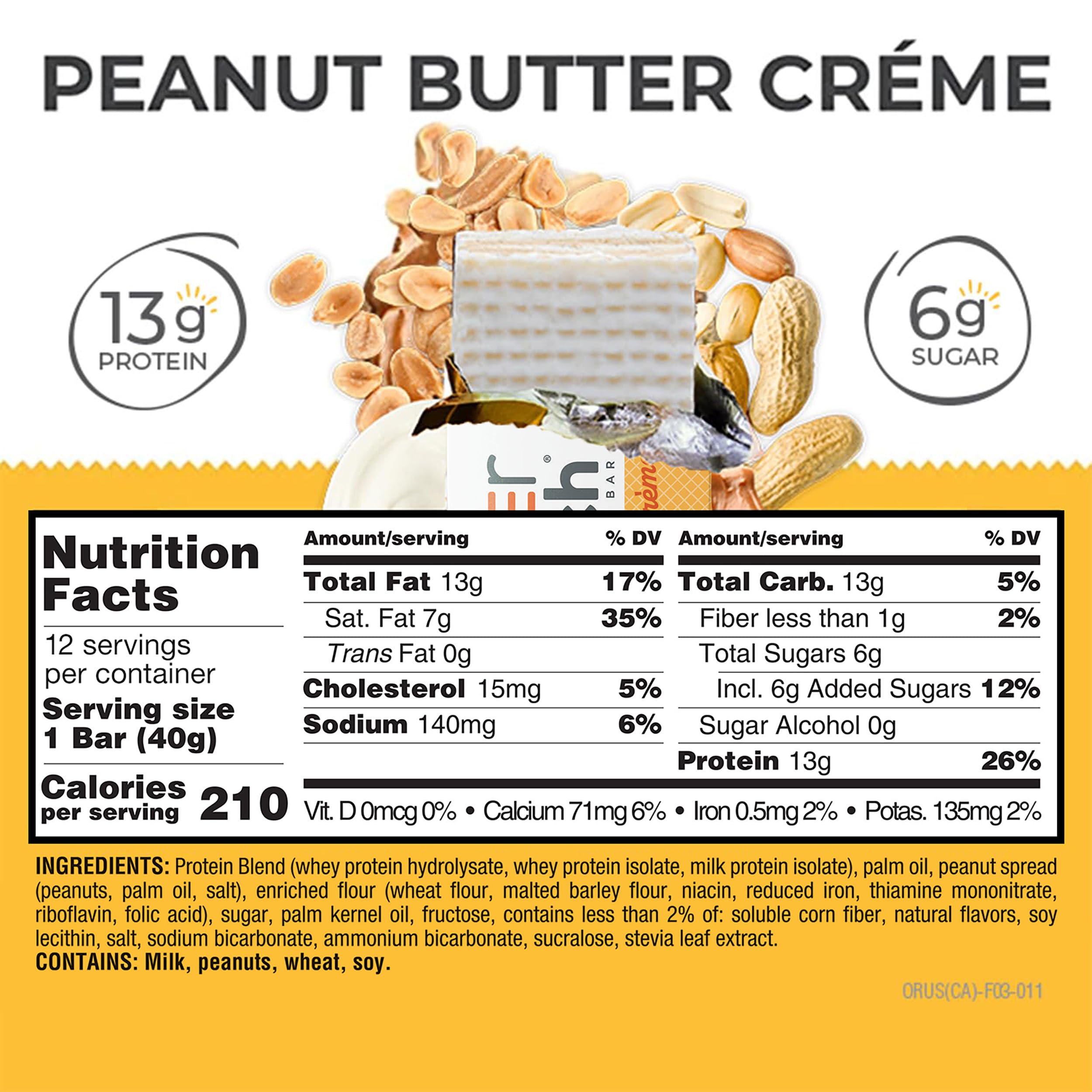 Power Crunch Protein Energy Wafer Bars Peanut Butter Creme, 1.4 Ounce (12 Count)
