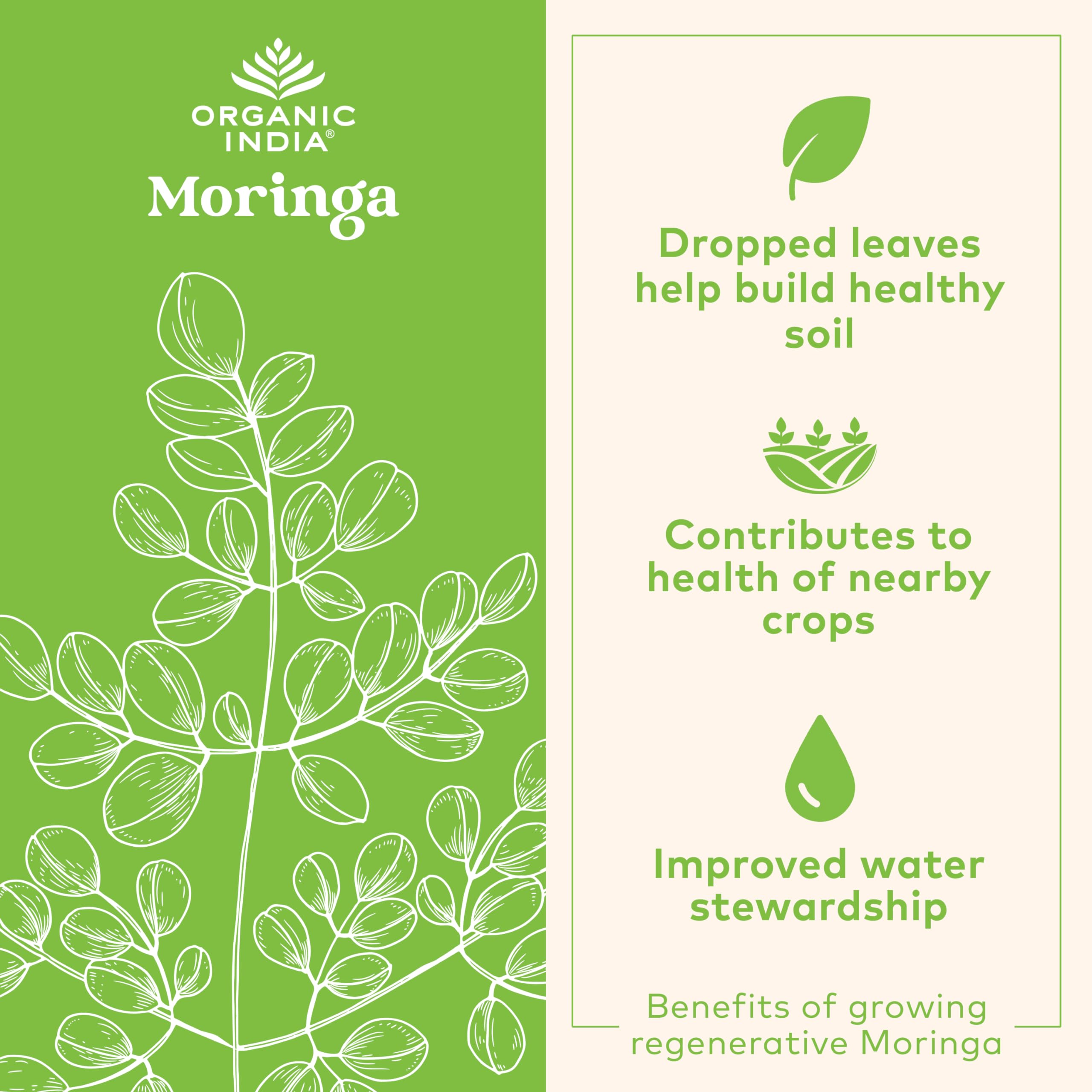 Organic India Moringa Herbal Supplement - Green Superfood

