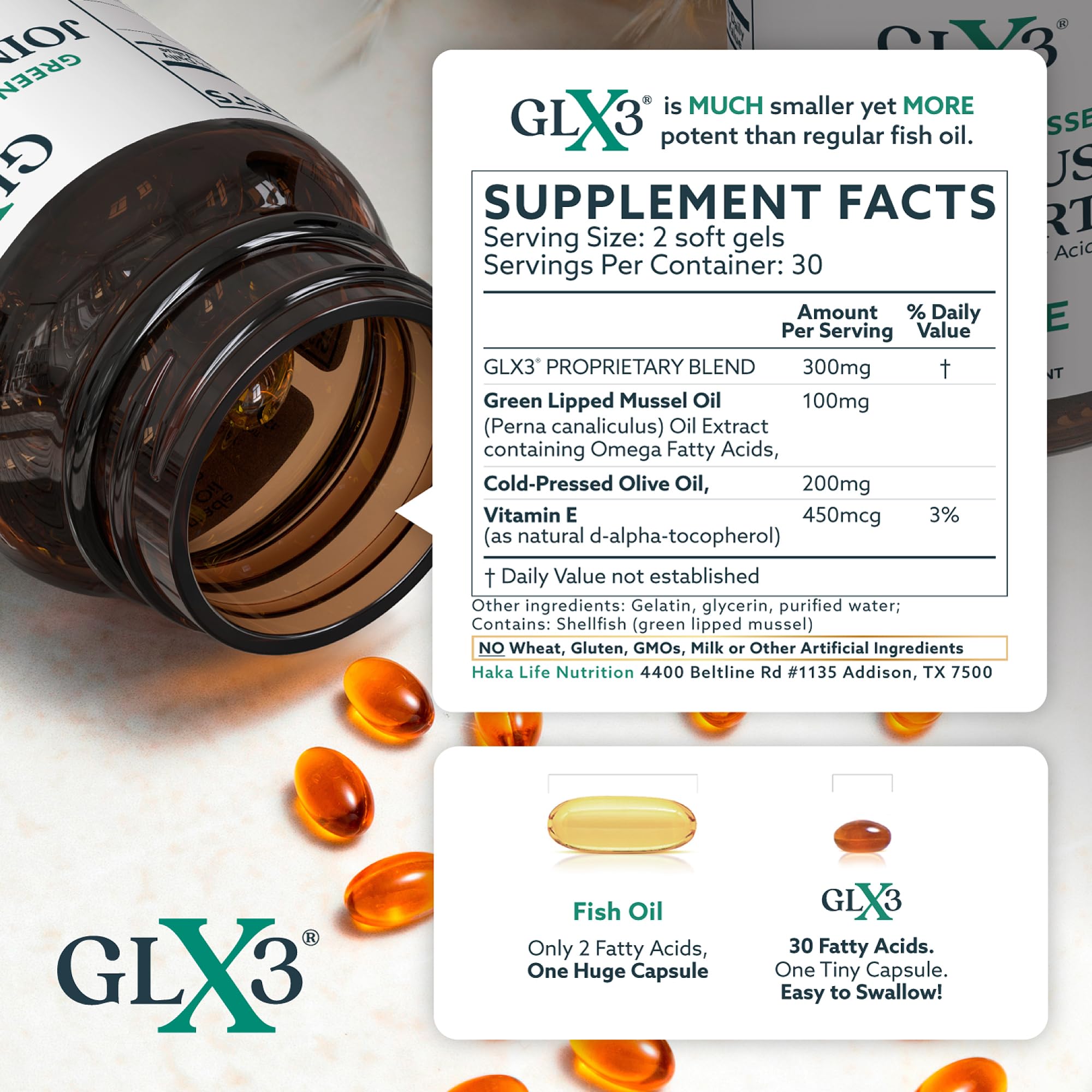 Haka Life GLX3 Green Lipped Mussel Oil Capsules for Joints

