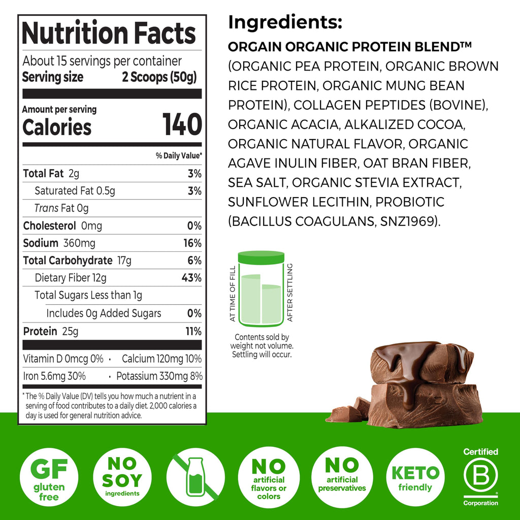 Orgain Plant Protein Powder + Collagen with Probiotics

