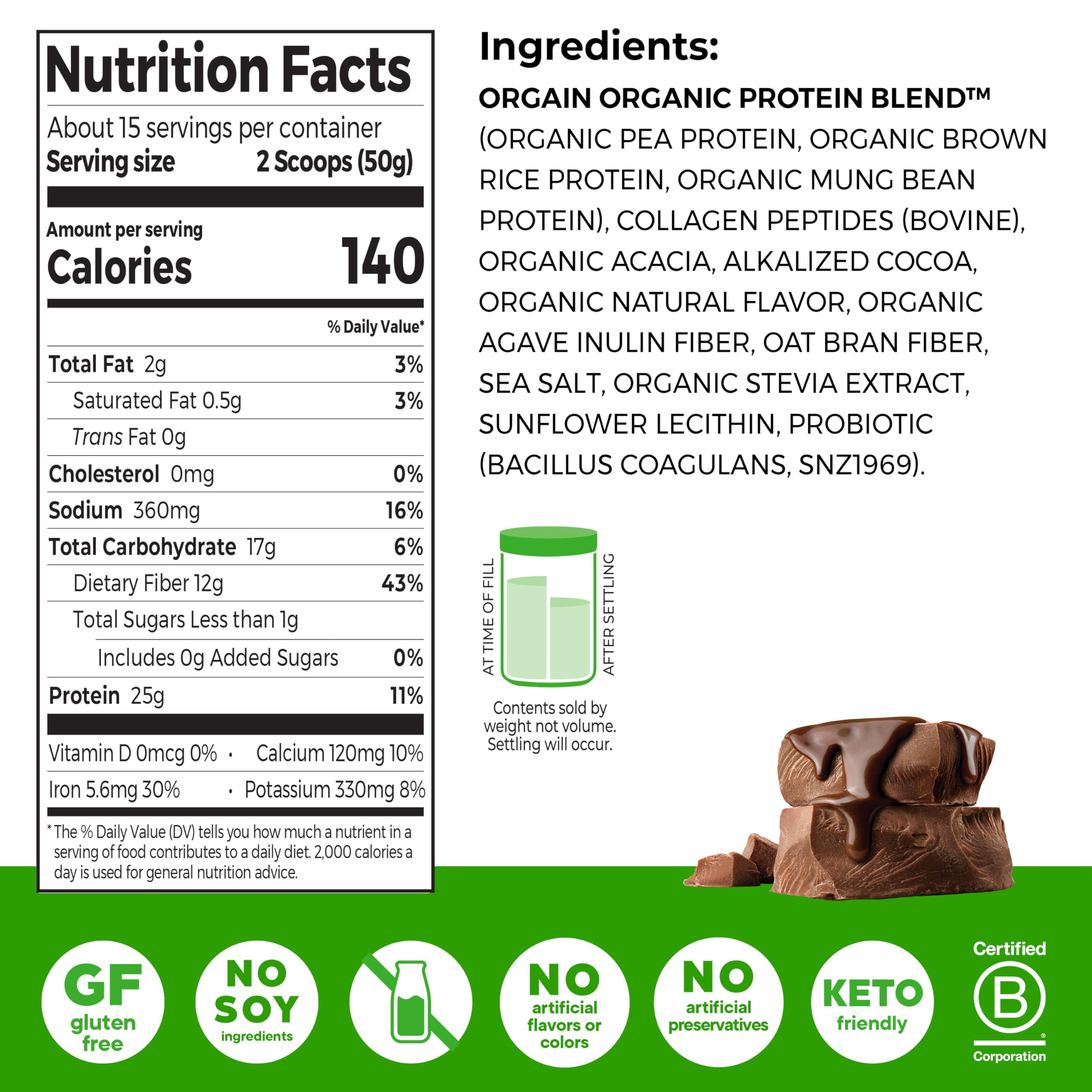Orgain Plant Protein Powder + Collagen with Probiotics

