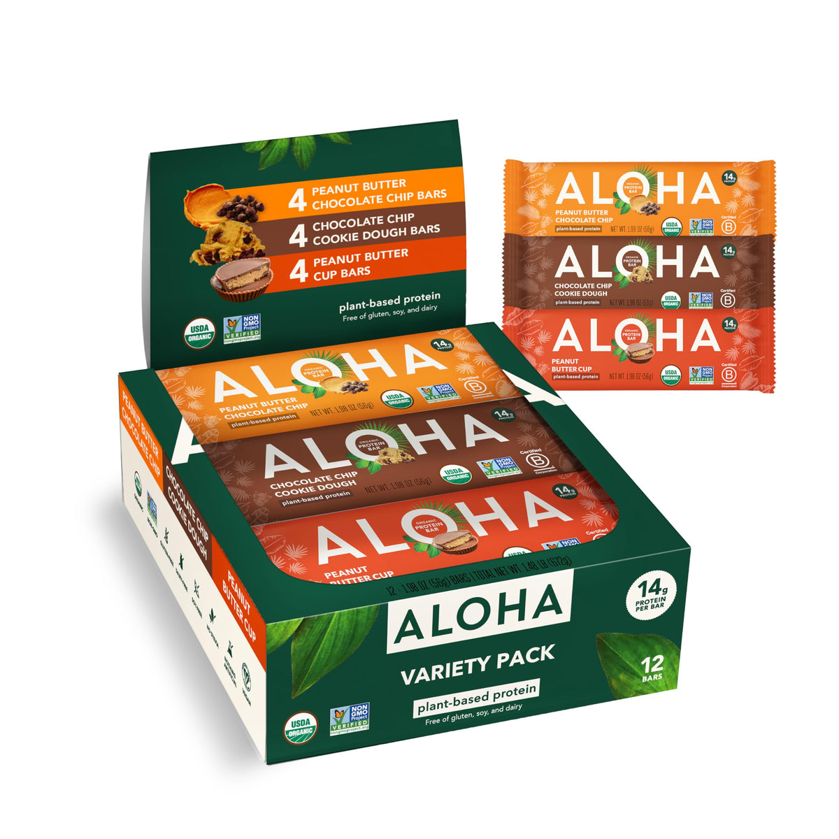 ALOHA Organic Plant Based Protein Bars