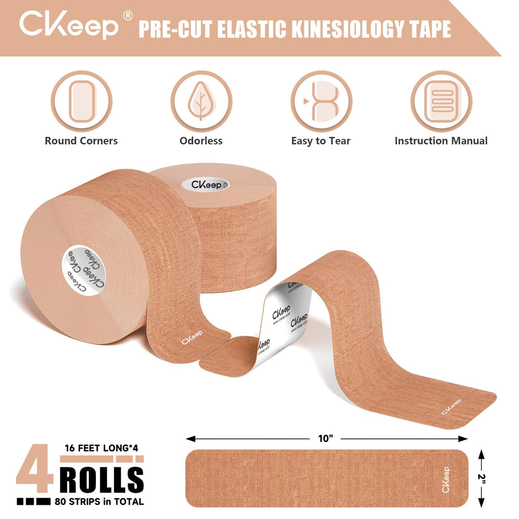 CKee p Kinesiology Tape - Latex Free Cotton Strips

