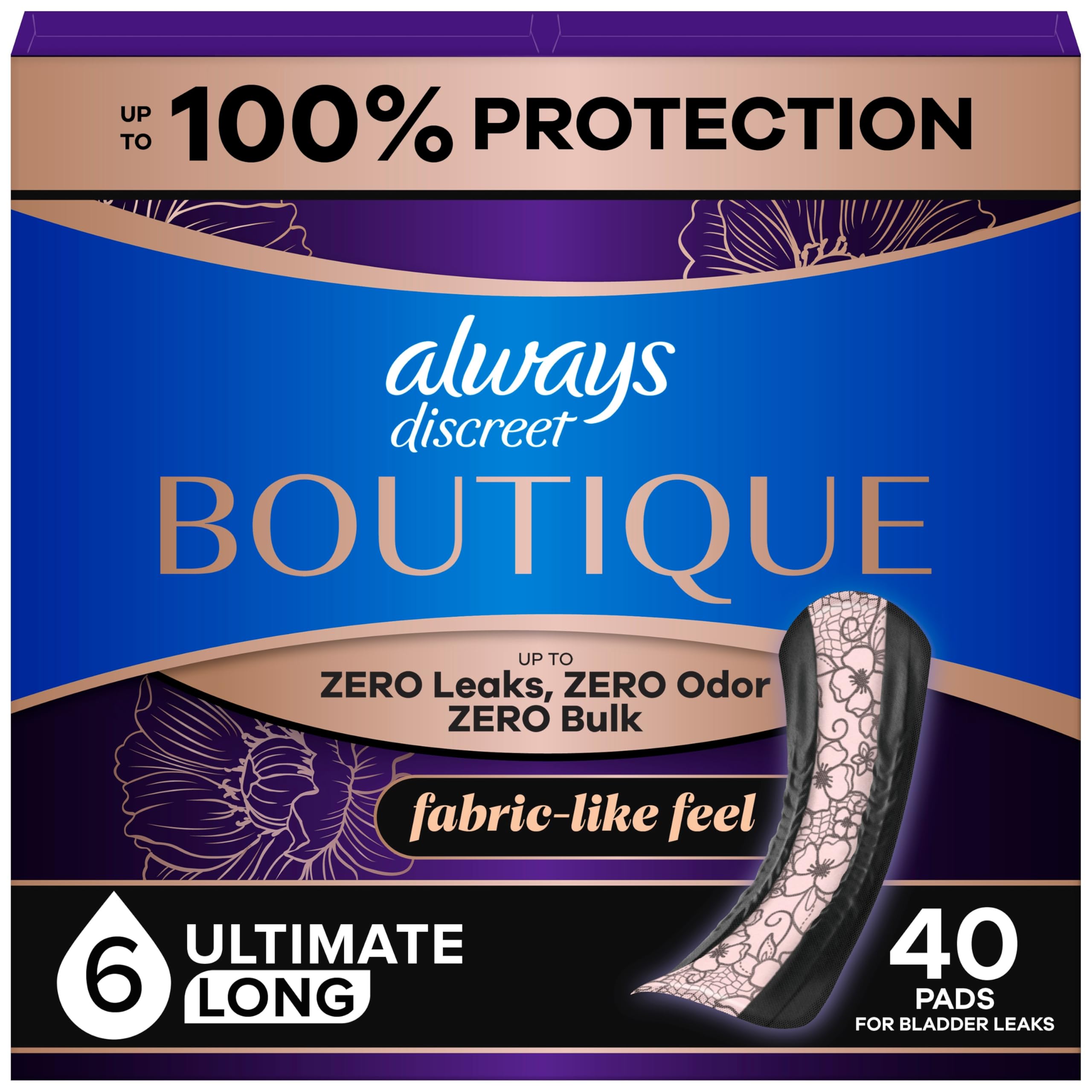 Always Discreet Boutique Incontinence Pads for Women

