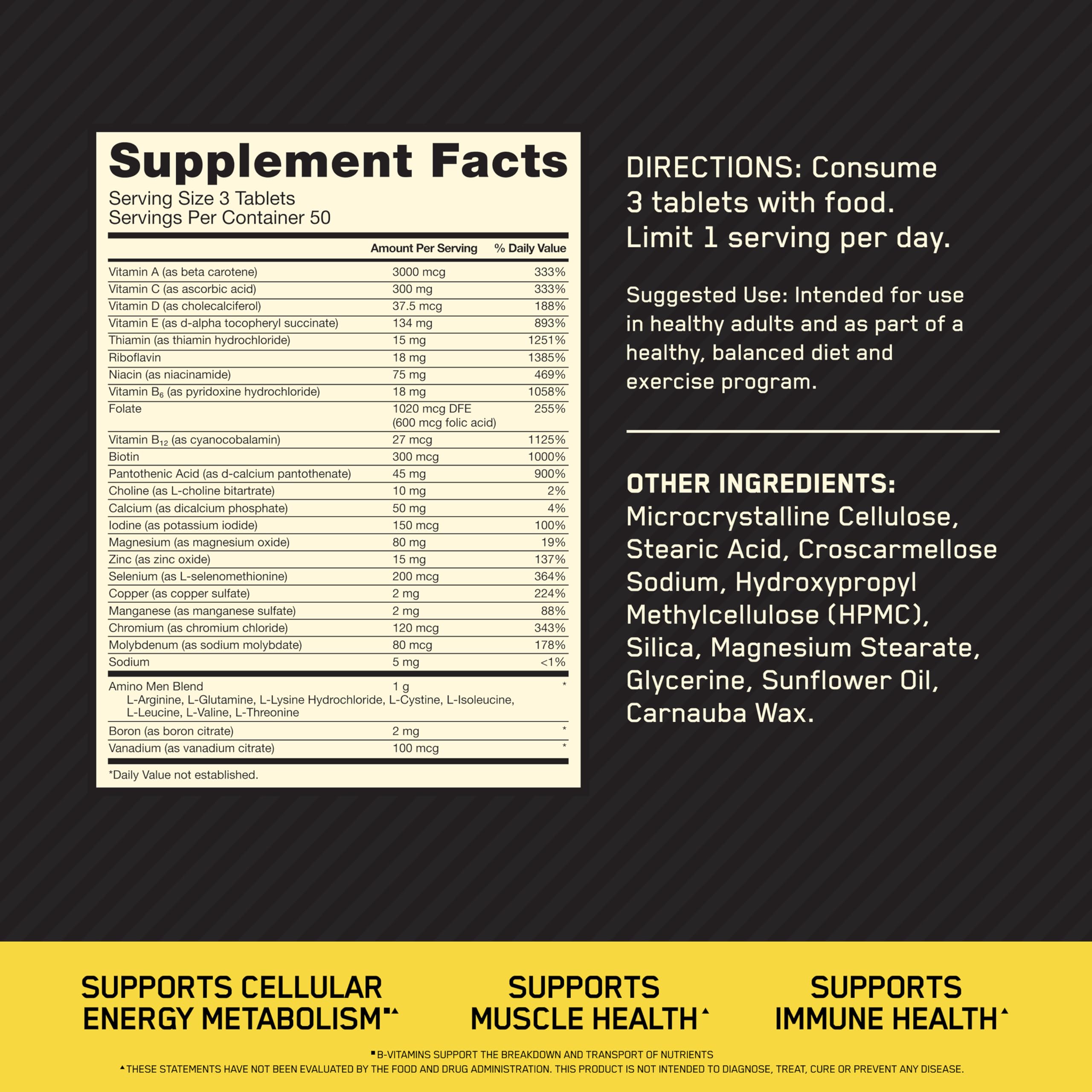 Opti-Men Multivitamin for Men Immune Support | Optimum Nutrition

