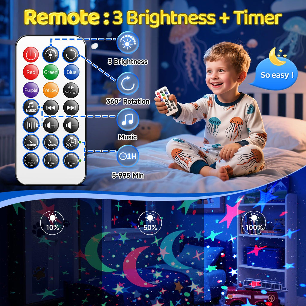 Baby Sleep Sound Machine with Night Light Star Projector

