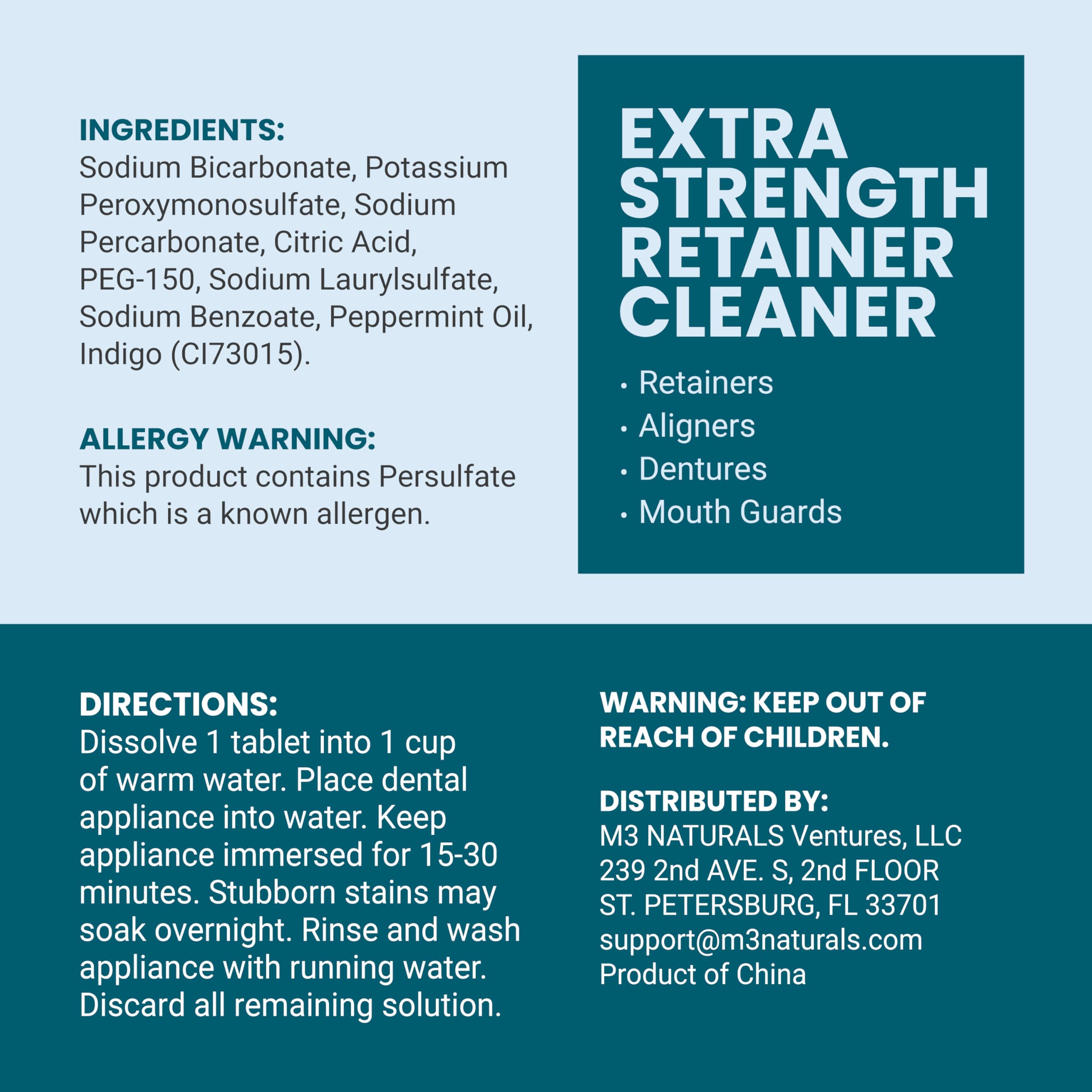 M3 Retainer and Denture Cleansers for Removable Appliances

