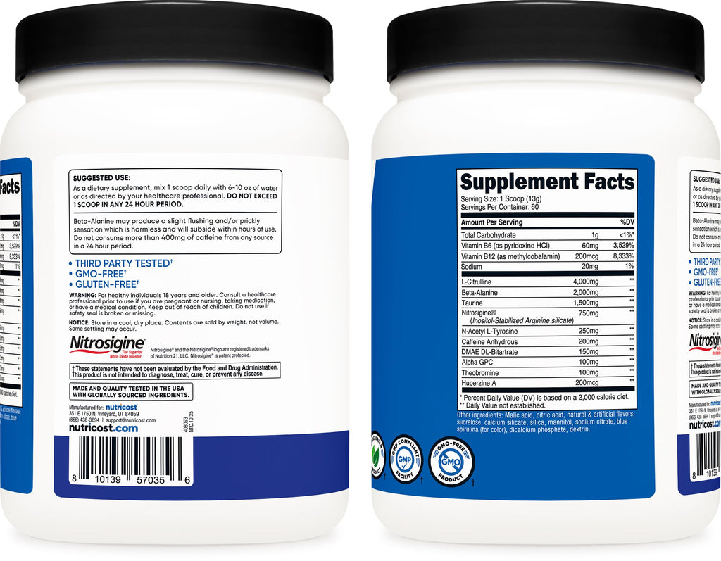 Nutricost Pre-Workout Complex Powder | Focused Energy

