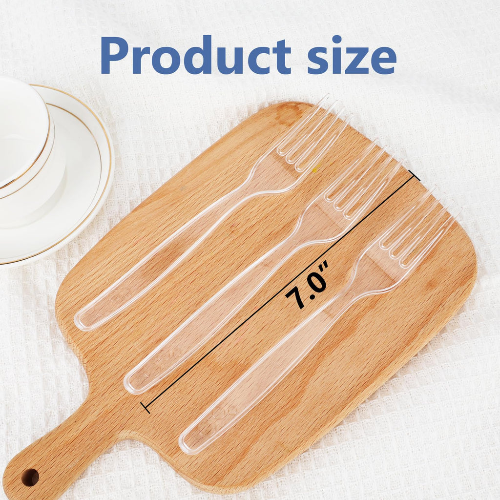 SACATR Heavy Duty Plastic Forks BPA-Free Disposable Cutlery

