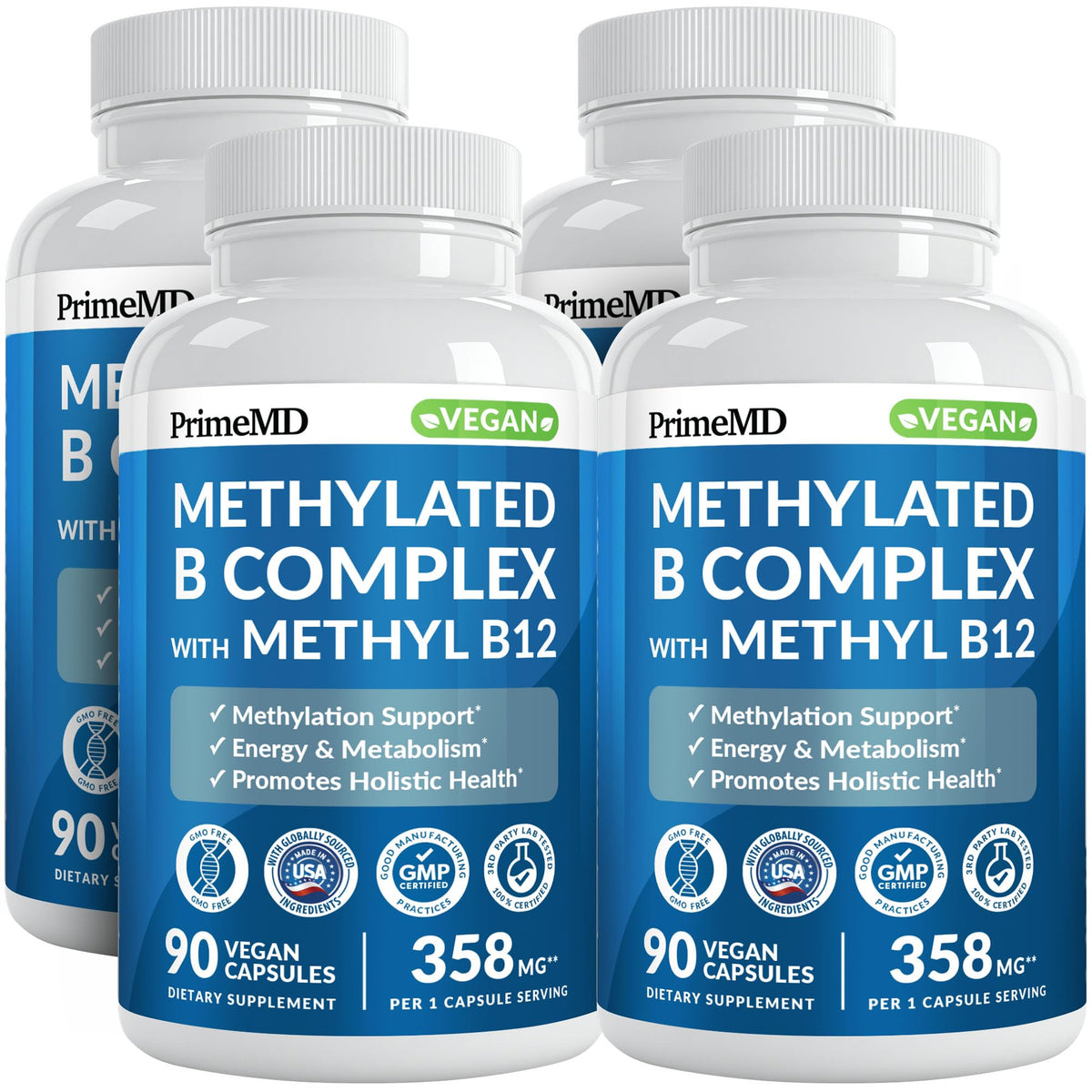 Methylated B Complex with Methylfolate and B12 for Energy and Brain Support