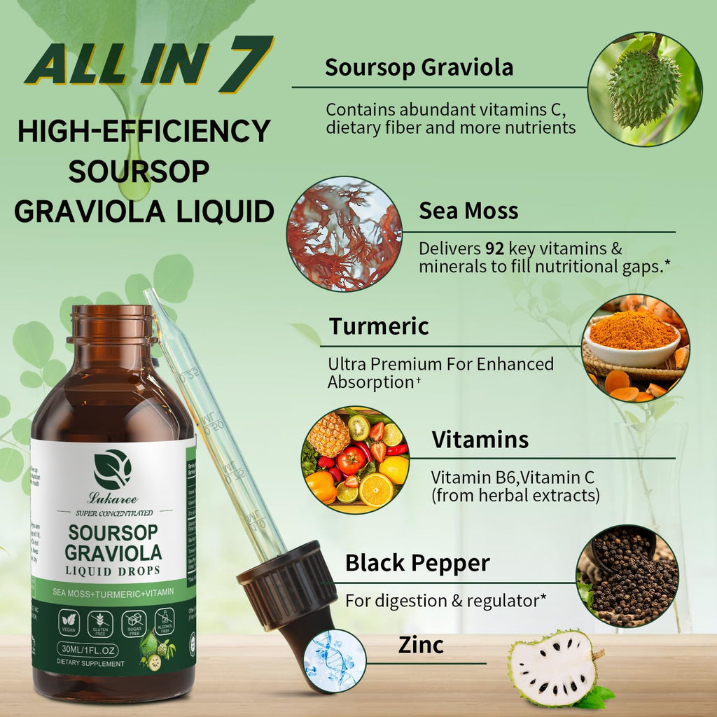 Lukaree Soursop Liquid Drops with Sea Moss for Immunity

