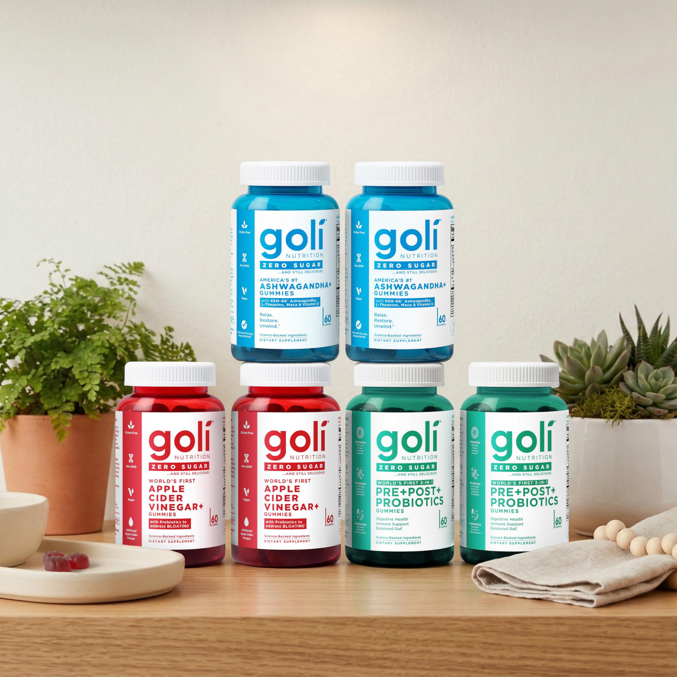 Goli Zero Sugar 3-in-1 Wellness Gummies | Digestive Health

